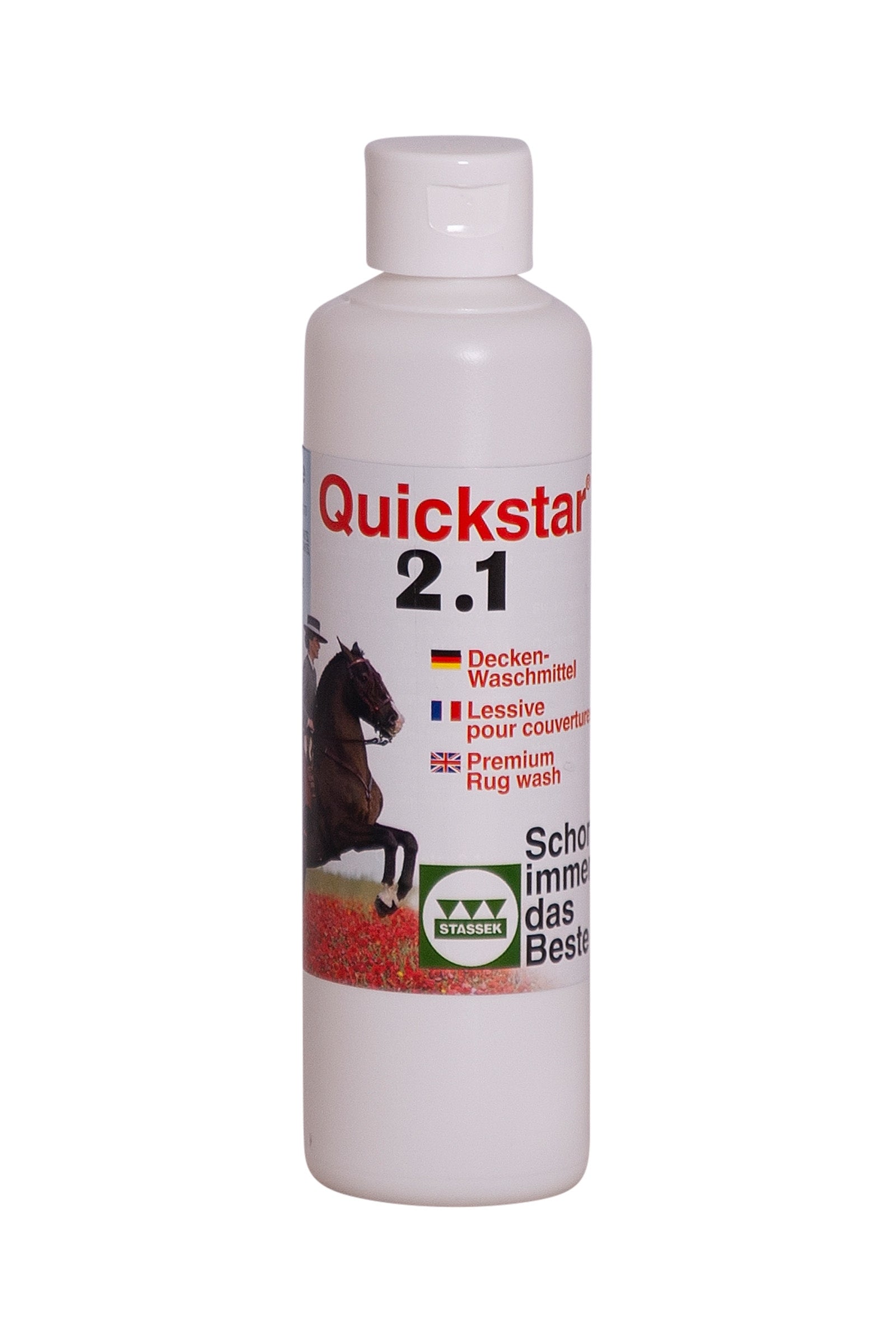 Stassek Quickstar 2.1 Premium Vaskemiddel for Dekker og Sadelunderlag, 250 ml Hestepleie