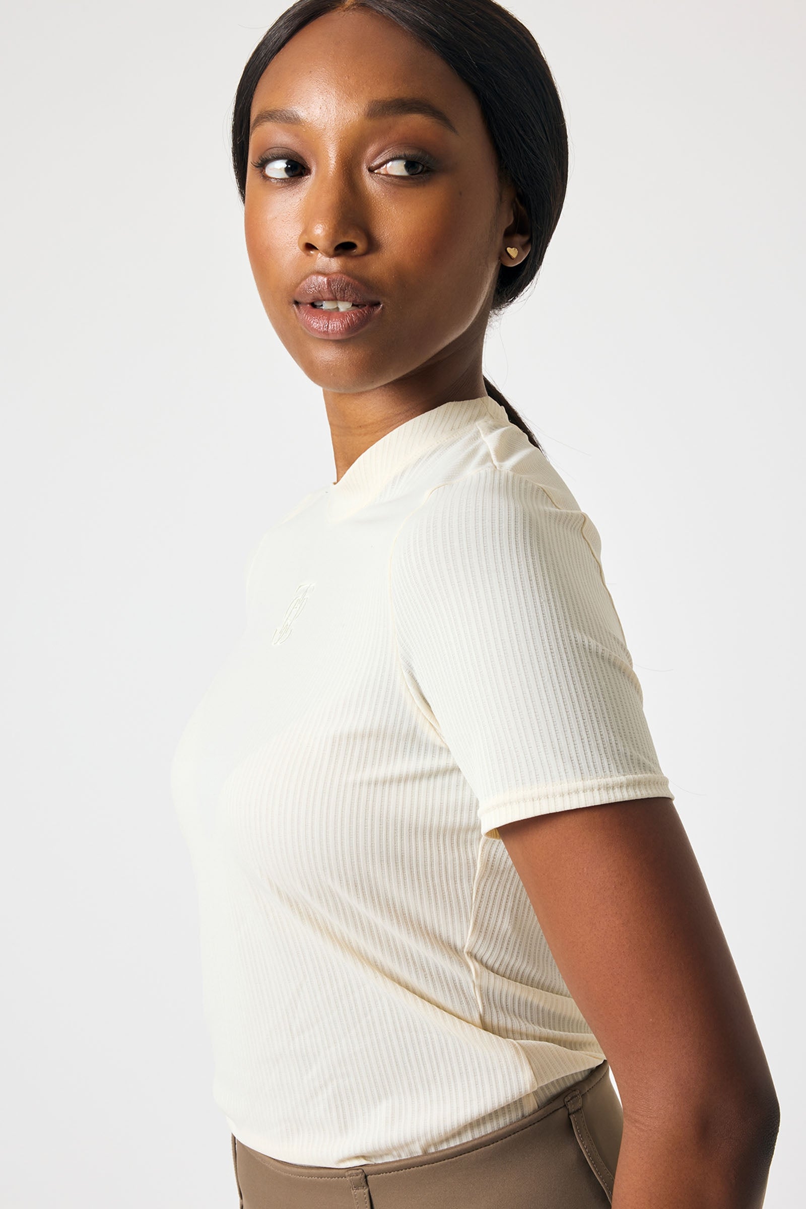 PS of Sweden Courtney S/S Stripet Mesh Topp Rideklær til dame