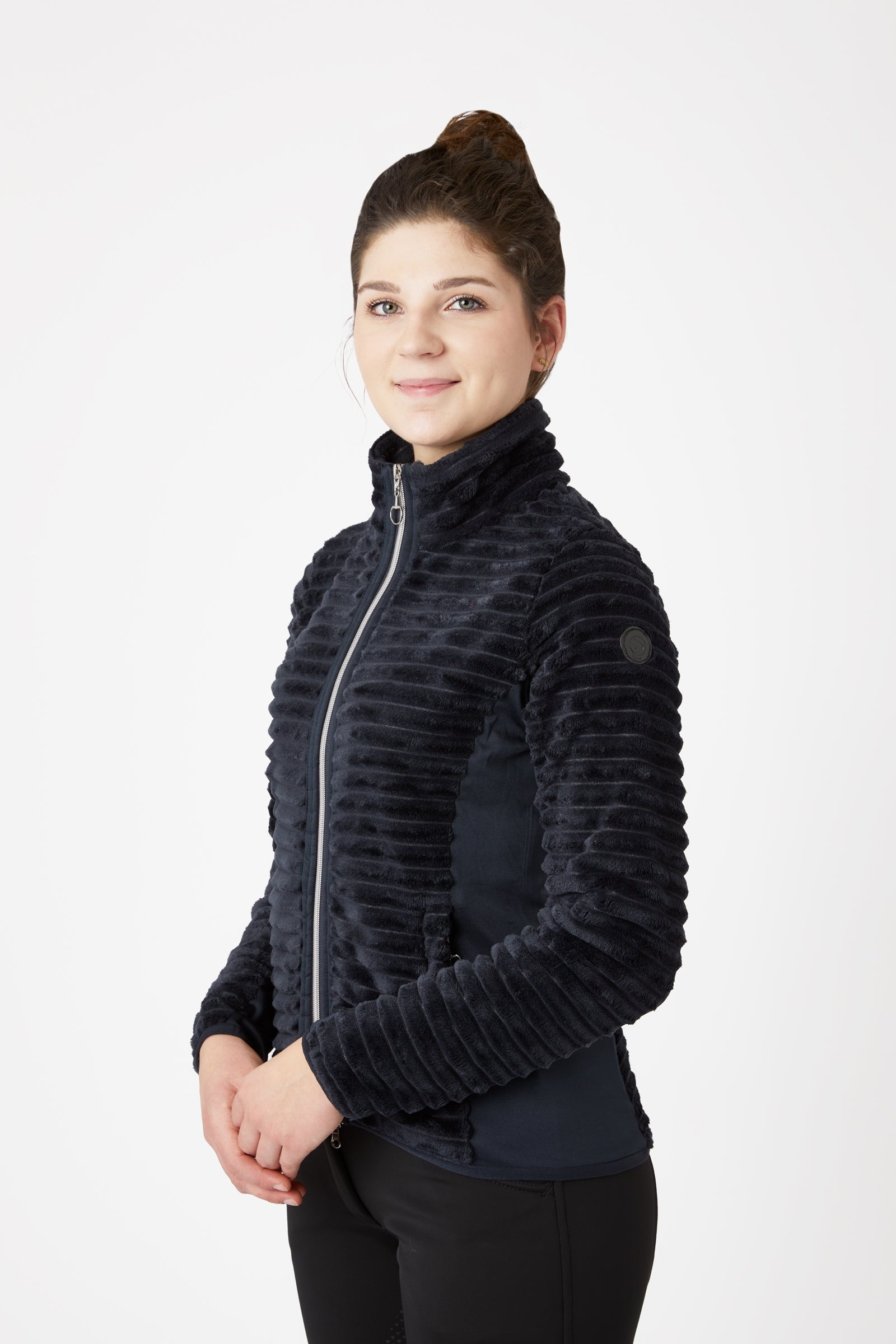 Horze Della Women's Striped Fleece Riding Riding Jacket Women’s Riding Clothing
