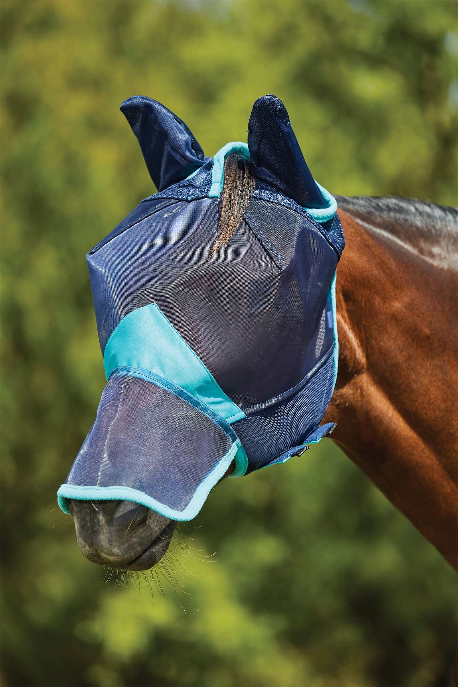 Weatherbeeta Comfitec Deluxe Fine fluemaske i mesh med ører og nese Fluebeskyttelse til hest