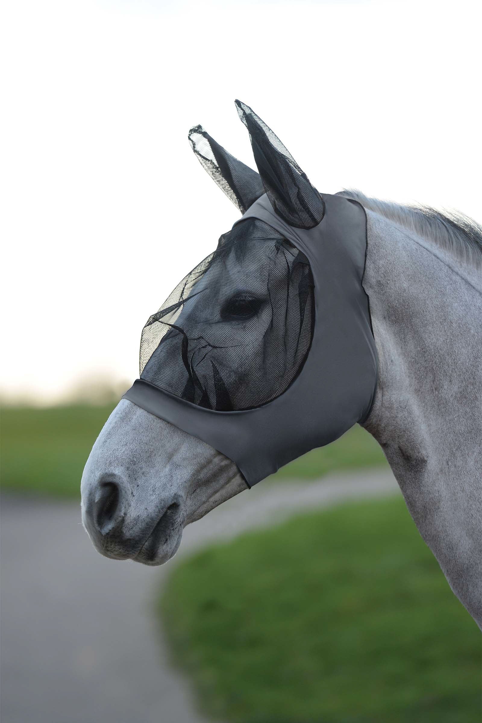 Weatherbeeta Deluxe Bug Eye Saver, elastisk fluemaske med ører Fluebeskyttelse til hest