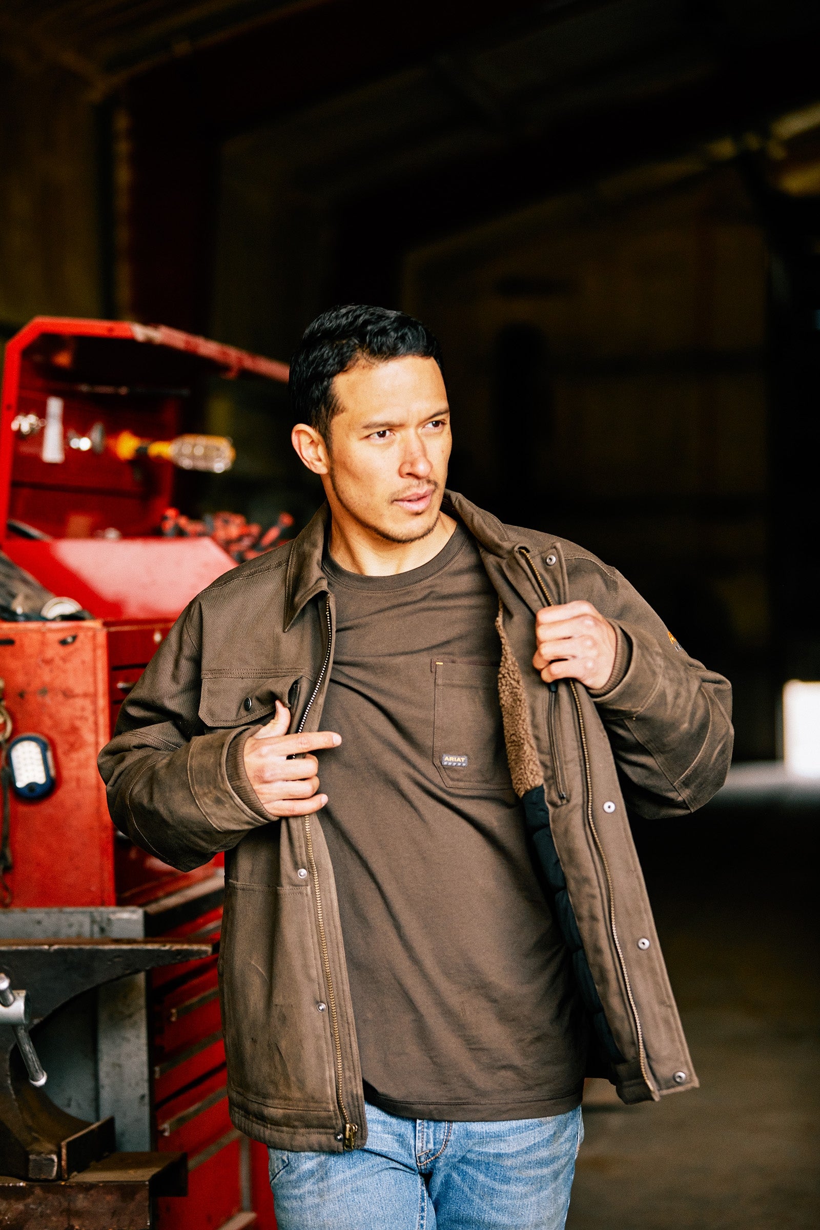 Ariat Rebar DuraCanvas Sherpa-Lined Coat Mens Riding Clothing