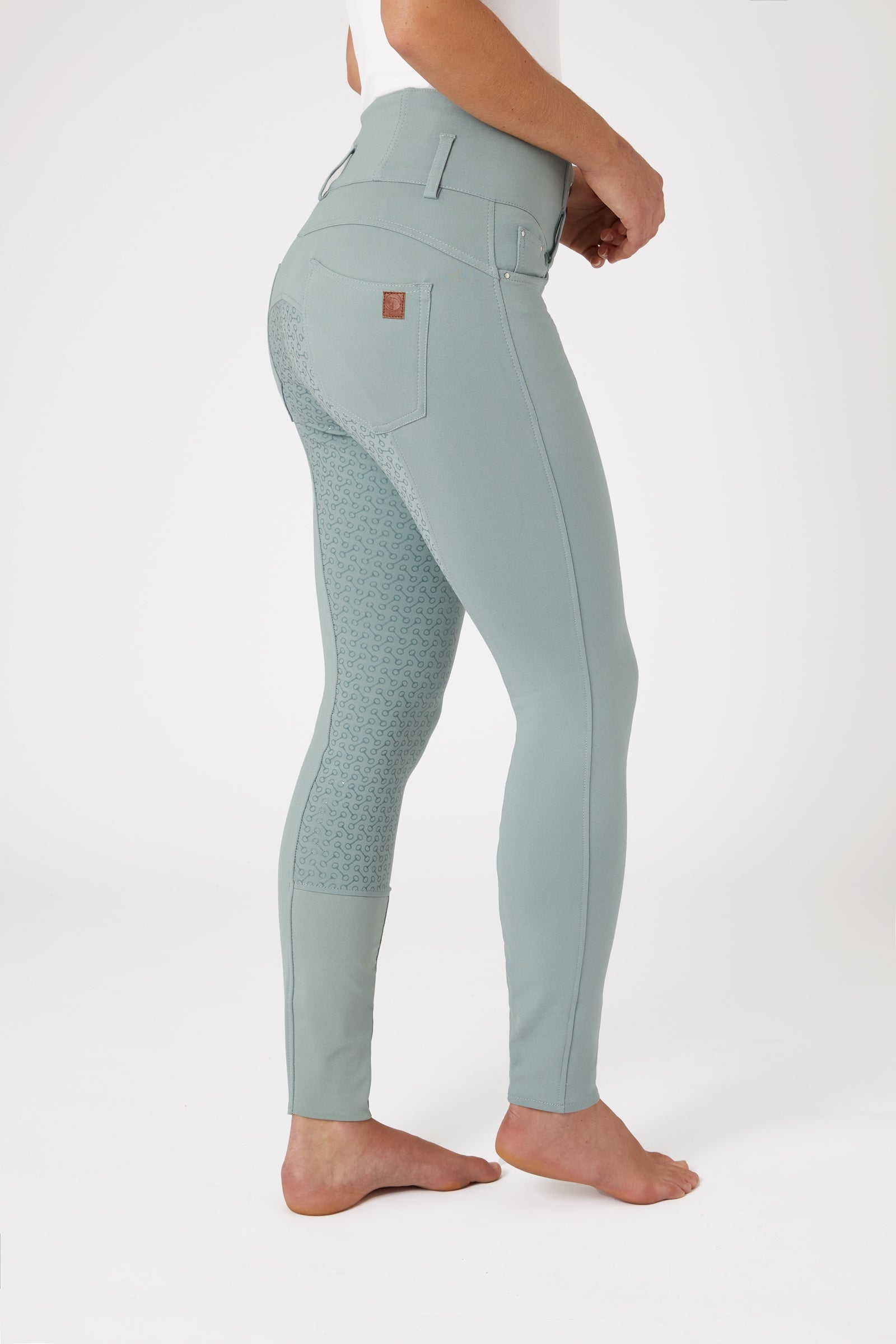 Horze Tara helforsterkede ridebukser med høyt liv og silikon, dame Womens Breeches