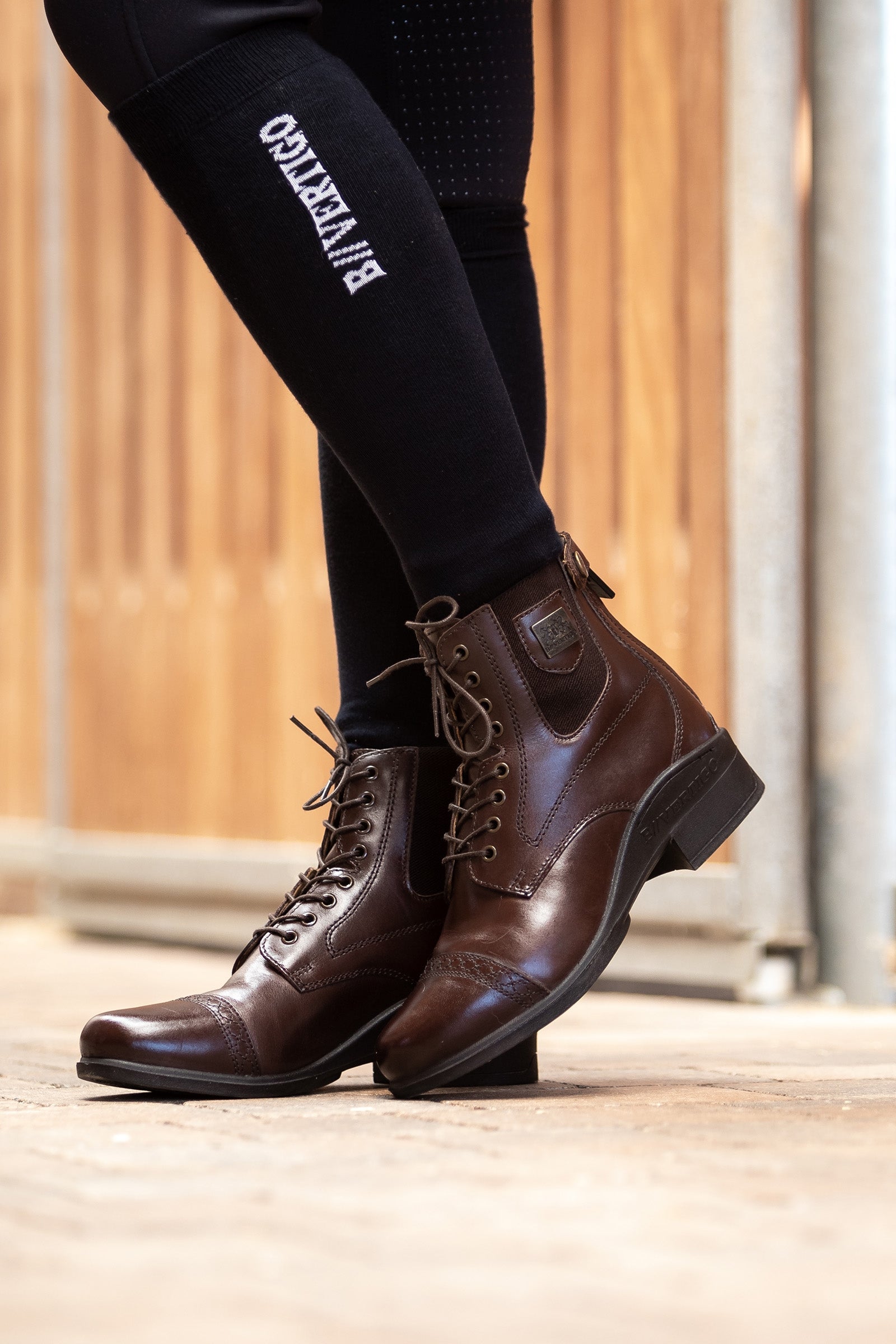 B Vertigo Women's Jupiter Front-Lace Leather Jodhpur Boots Riding Boots & Riding Shoes