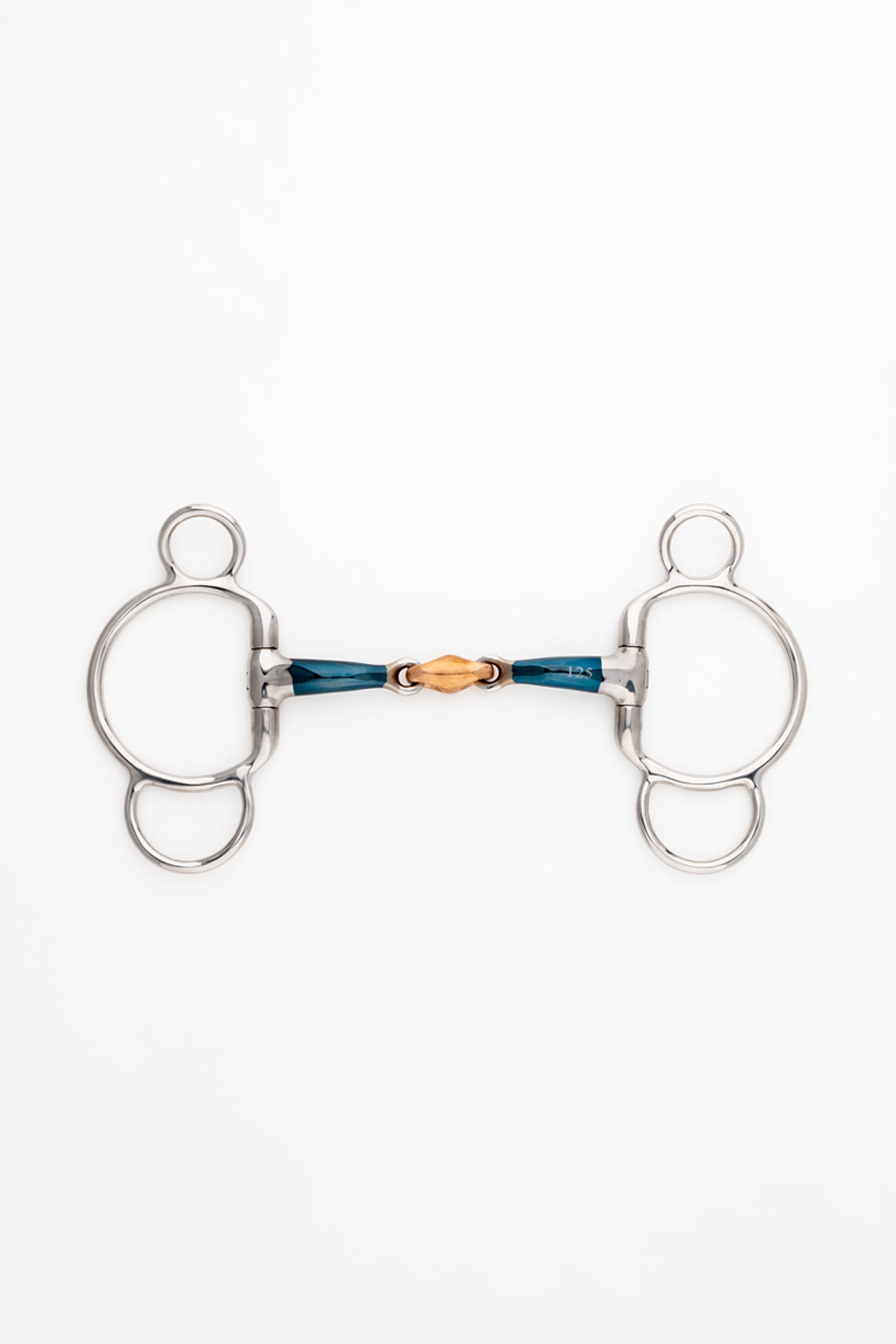 Kavalkade ergonomisk 3-ringsbitt, dobbeltleddet med Lock Up, 14 mm Bitt