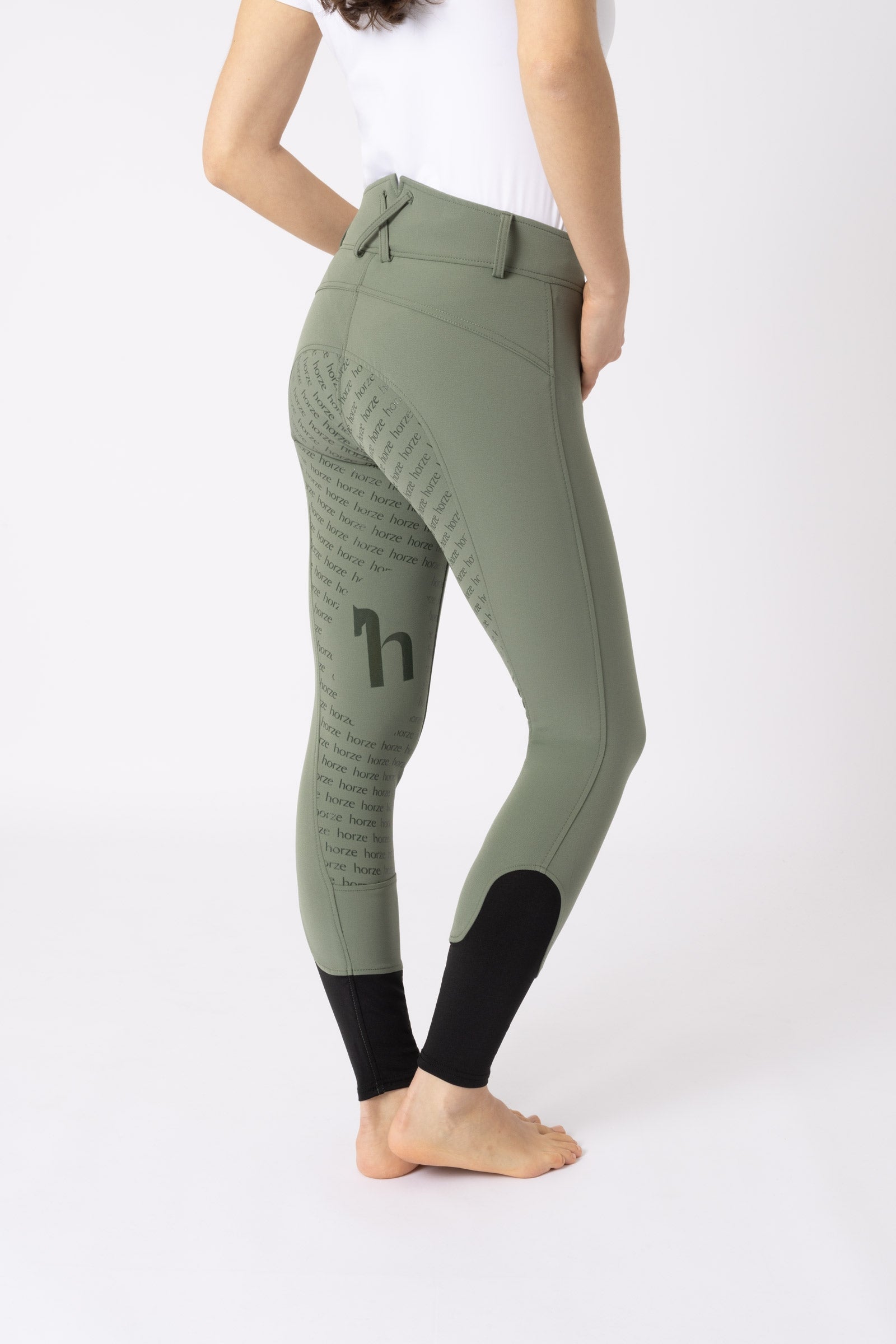 Horze Helforsterkede ridebukser med høyt liv og silikon, dame Womens Breeches