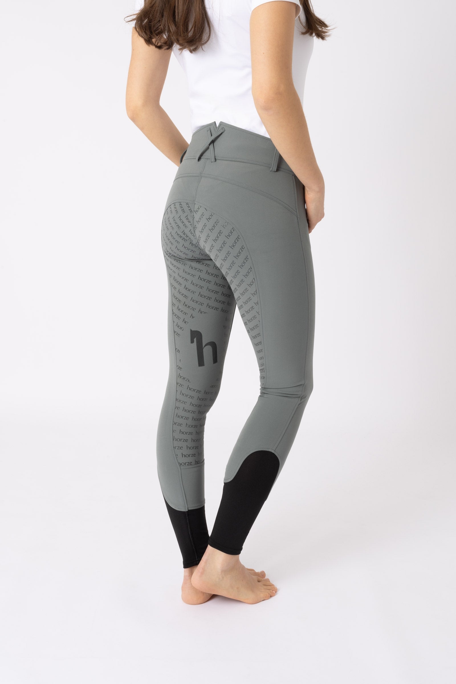 Horze Helforsterkede ridebukser med høyt liv og silikon, dame Womens Breeches