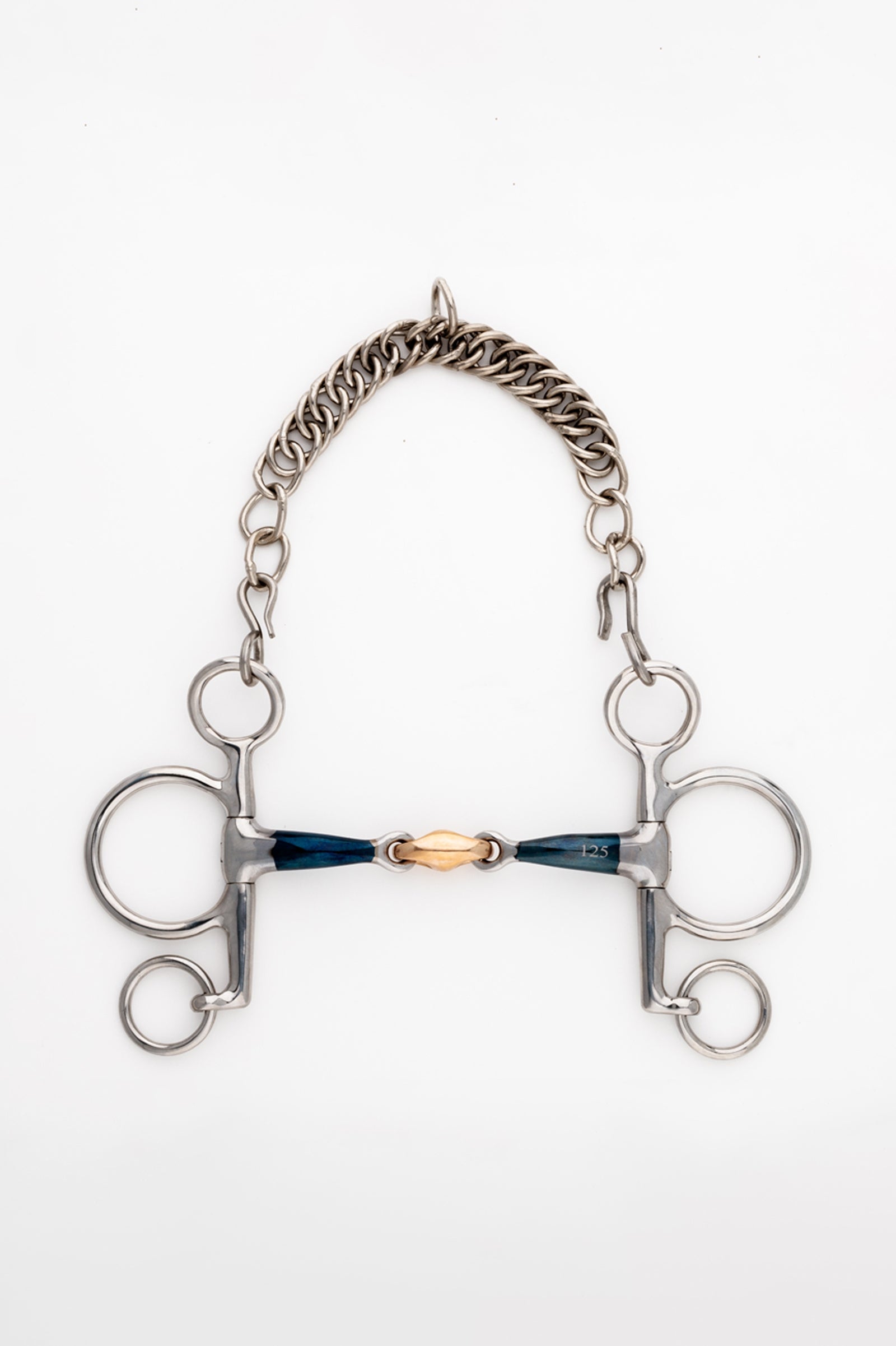Kavalkade ergonomisk pelham-bitt, dobbeltledd med Lock Up-system, kort, 14 mm Bitt
