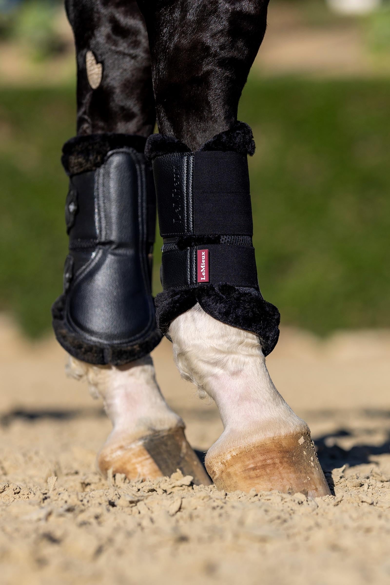 LeMieux Mesh Brushing Boots With Fleece Edging Leg Protection & Hoof Protection for Horses