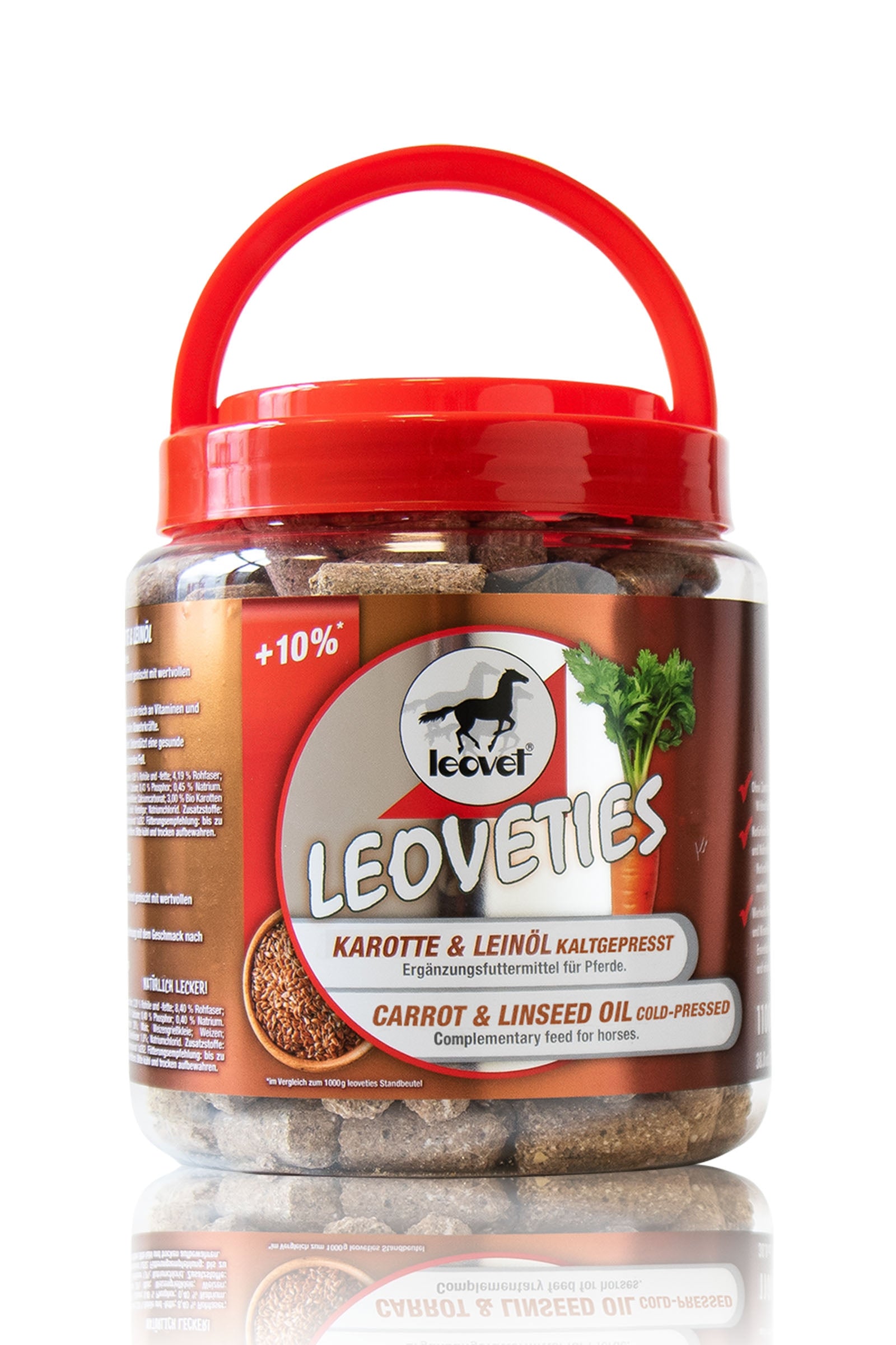 Leovet Leoveties gulrot & linfrø kaldpresset, 1,1 kg Horse Feed & Nutrition