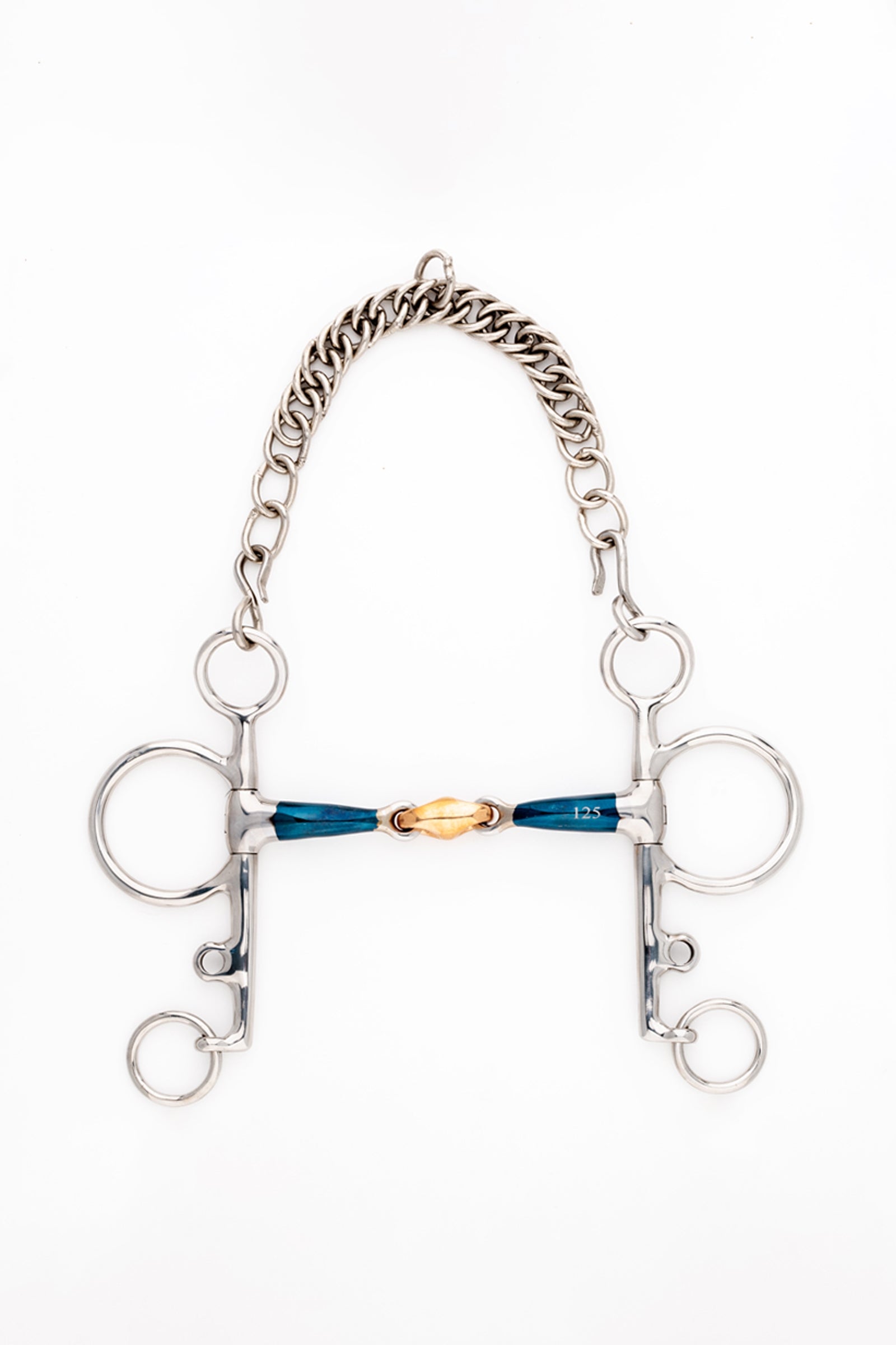 Kavalkade ergonomisk pelham-bitt, dobbeltledd med Lock Up-system, lang, 14 mm Bitt