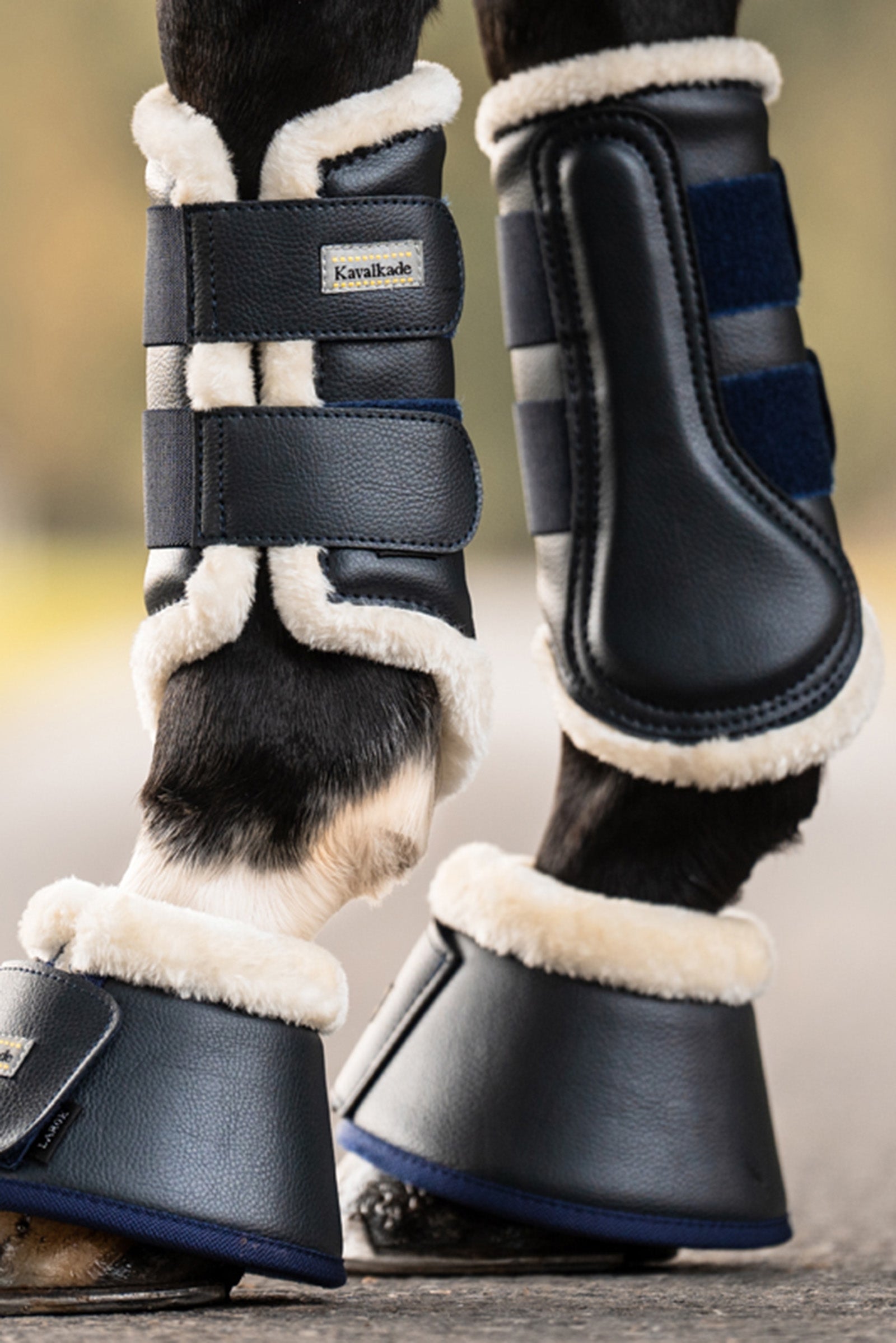 Kavalkade Over Reach Boots With Faux Fur (1 Pair) Leg Protection & Hoof Protection for Horses