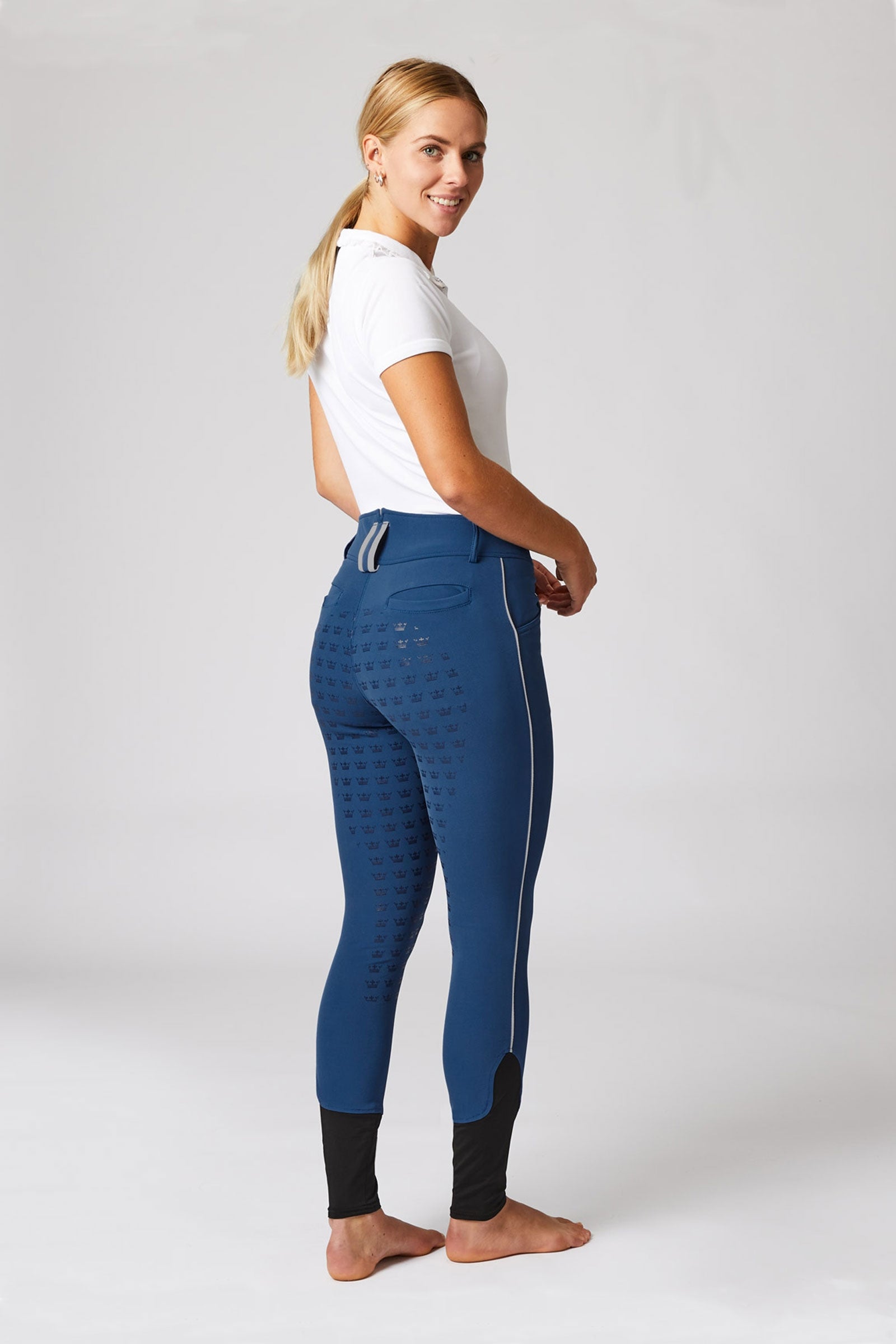 Horze Women's High Waist Full Seat Breeches with Contrasting Piping Womens Breeches