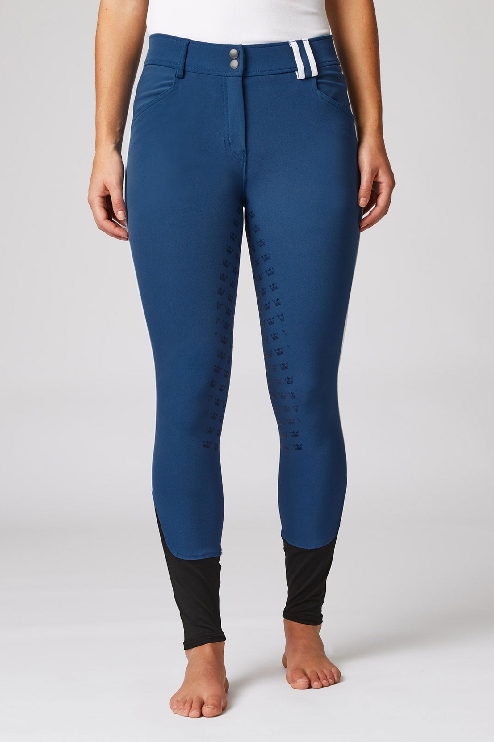 Horze Women's High Waist Full Seat Breeches with Contrasting Piping Womens Breeches