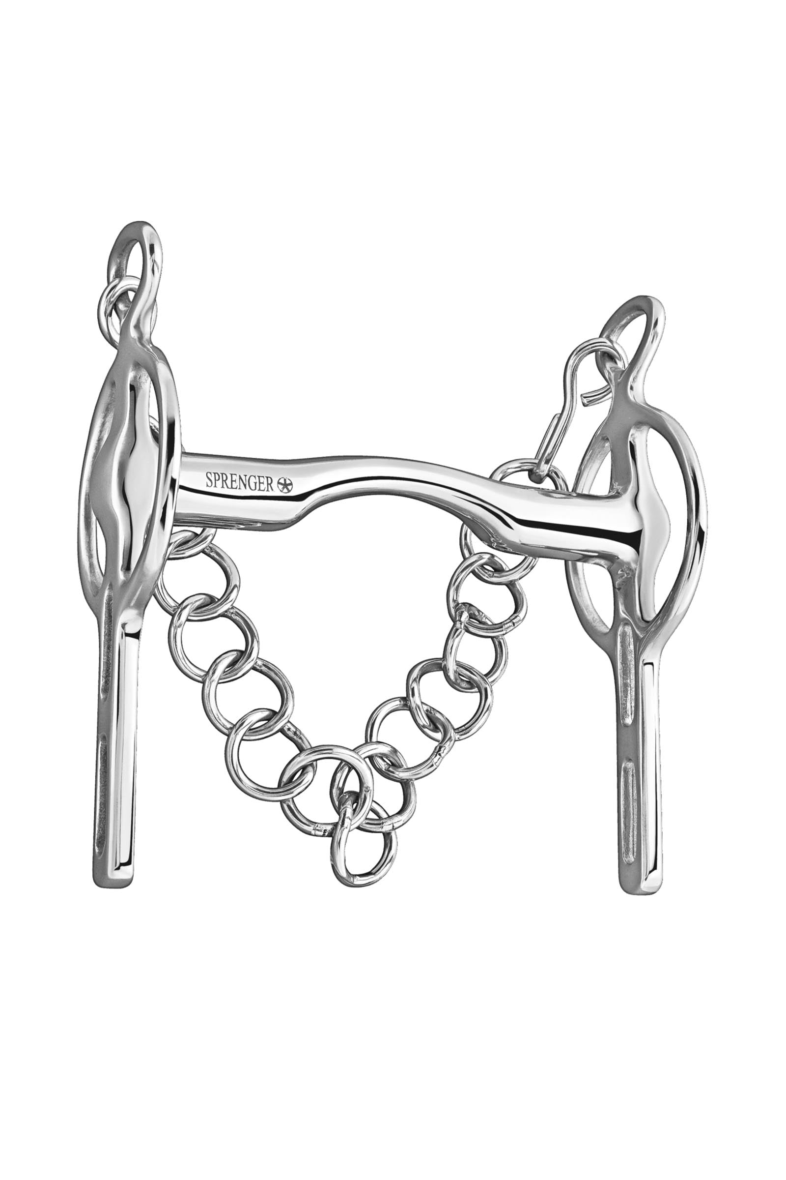 Sprenger Butterfly Liverpool bitt, rett 16 mm, 2 spor, faste stenger, rustfritt stål Bitt