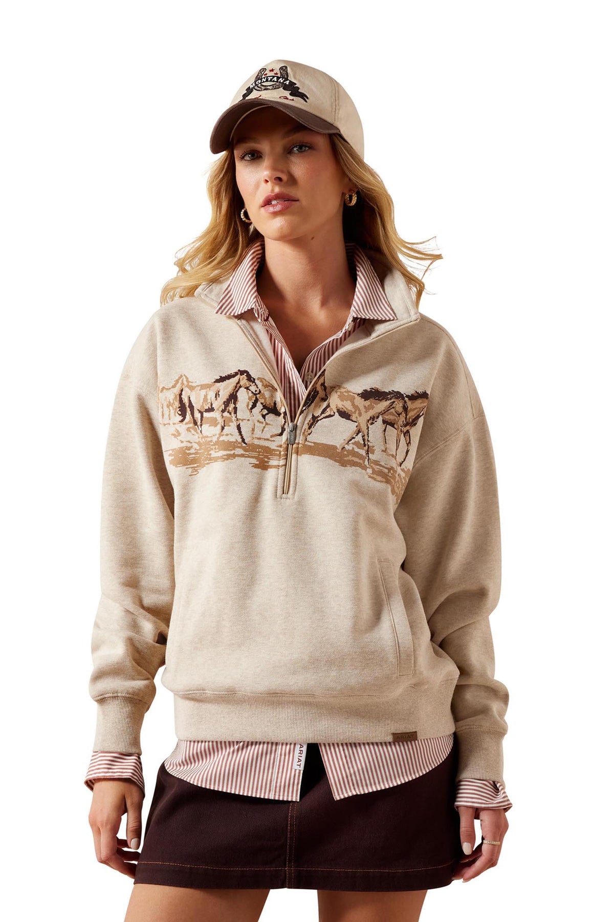Ariat Dame Running Wild sweatshirt med 1/2 glidelås Rideklær til dame