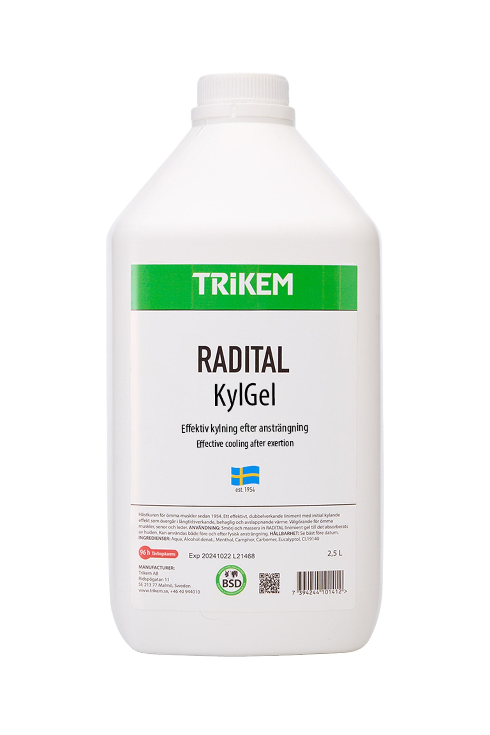 Trikem Radital Cooling Gel, 2,5 Litre Horse Health Care