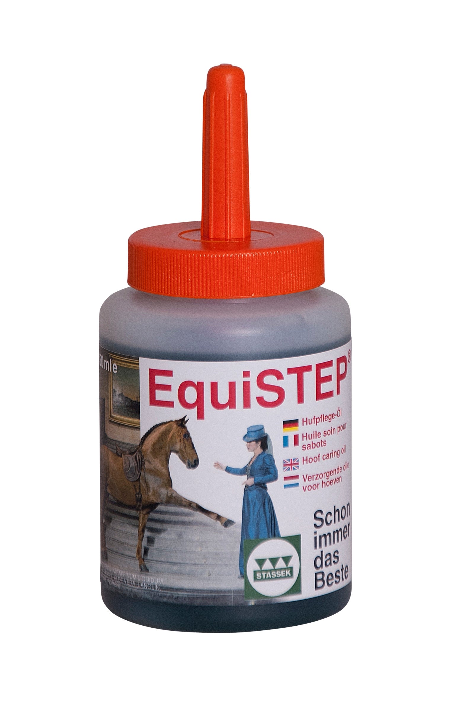 Stassek Equistep Hovolje med børste, 450 ml Hestepleie