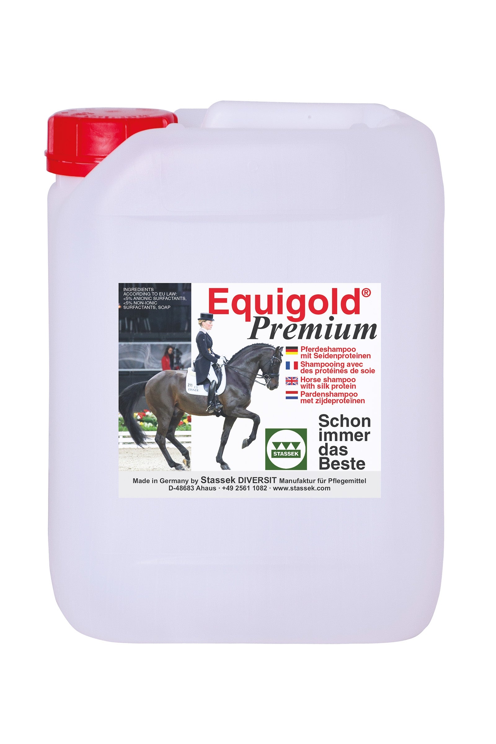 Stassek Equigold Premium Hestesjampo, 2 liters Hestepleie