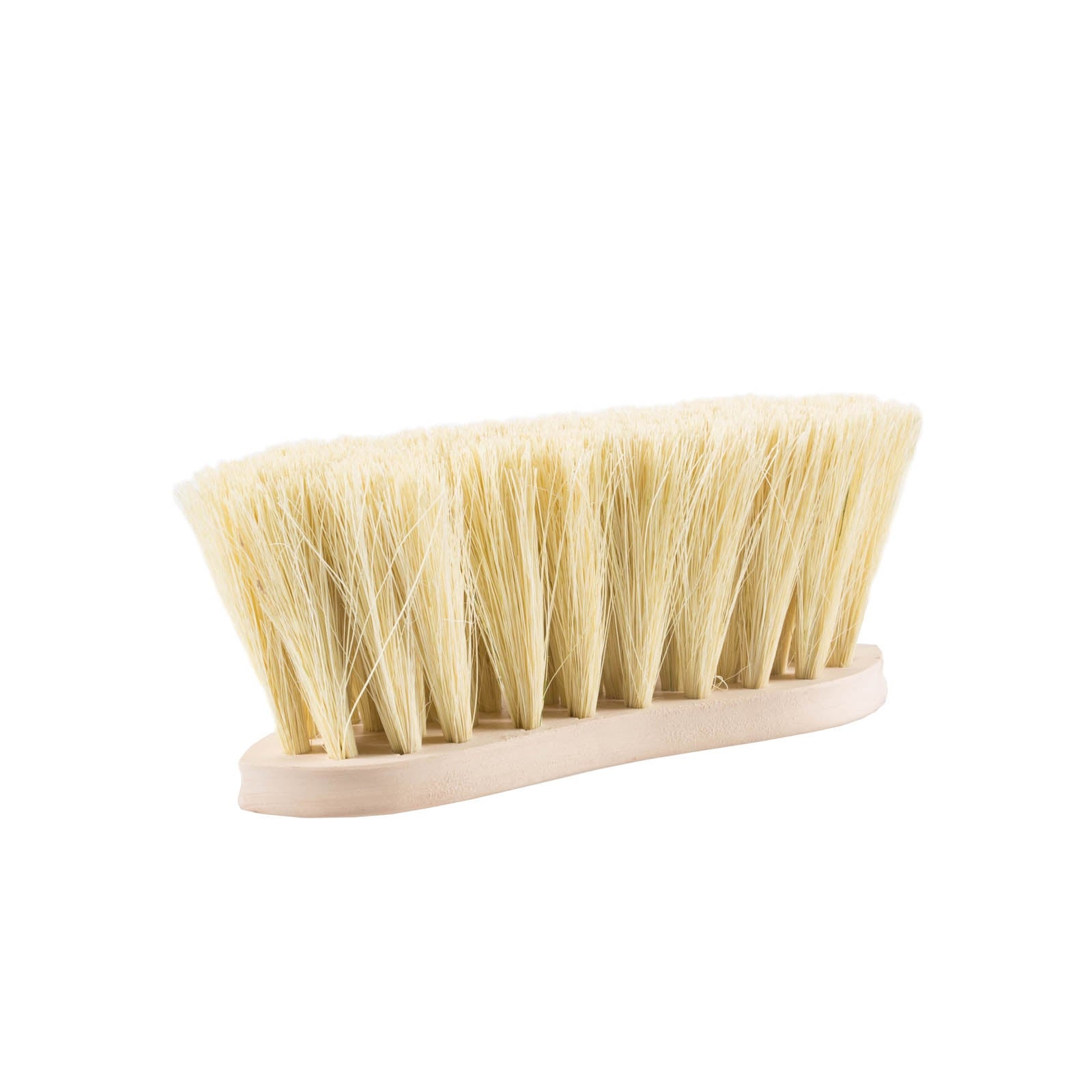 Horze fast børste med trehåndtak m/naturbust, 8 cm Strigleutstyr