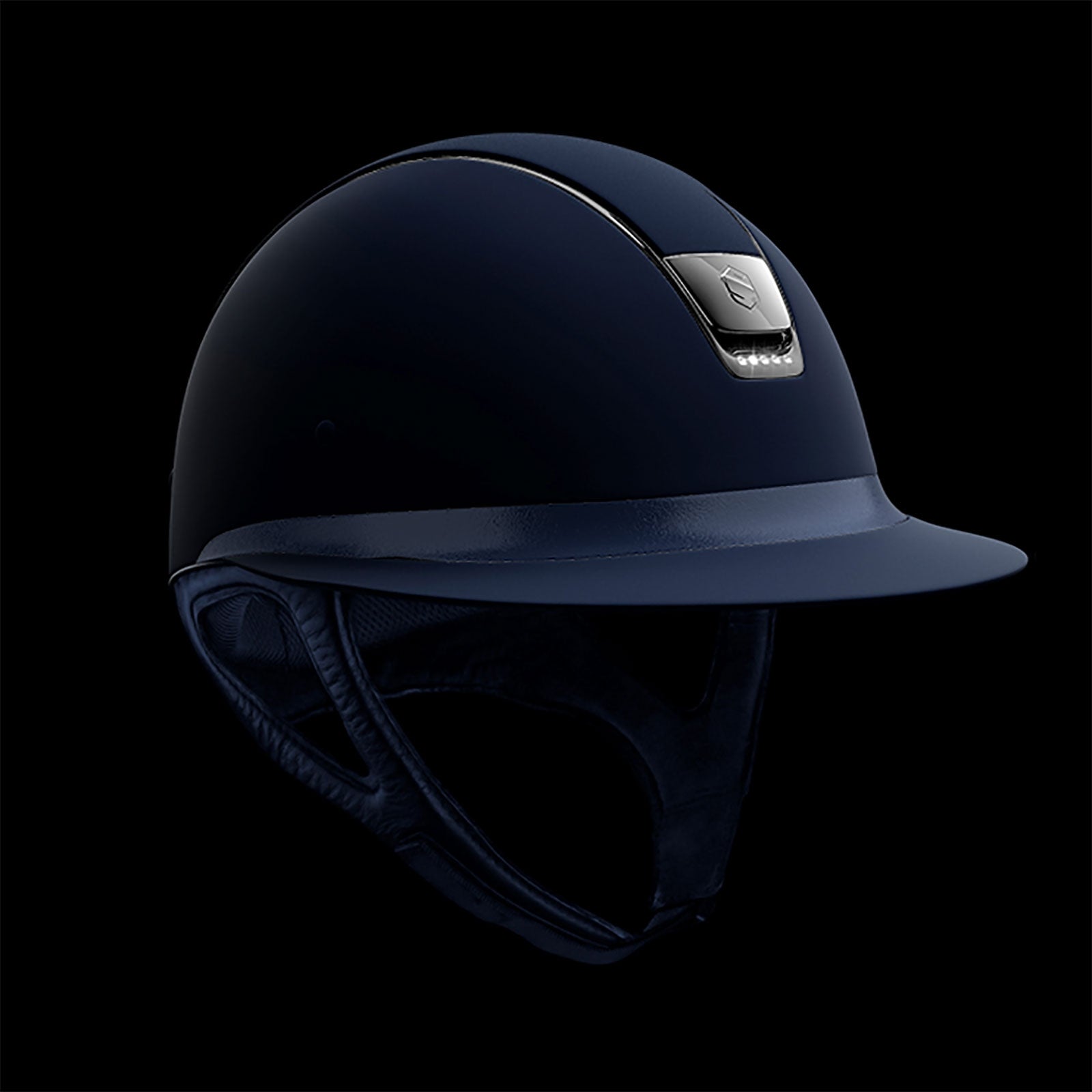 Samshield Miss Shield Shadowmatt hjelm, Black Chrome w/ 5 Swarovski (uten liner) Ridehjelm & sikkerhetsvest
