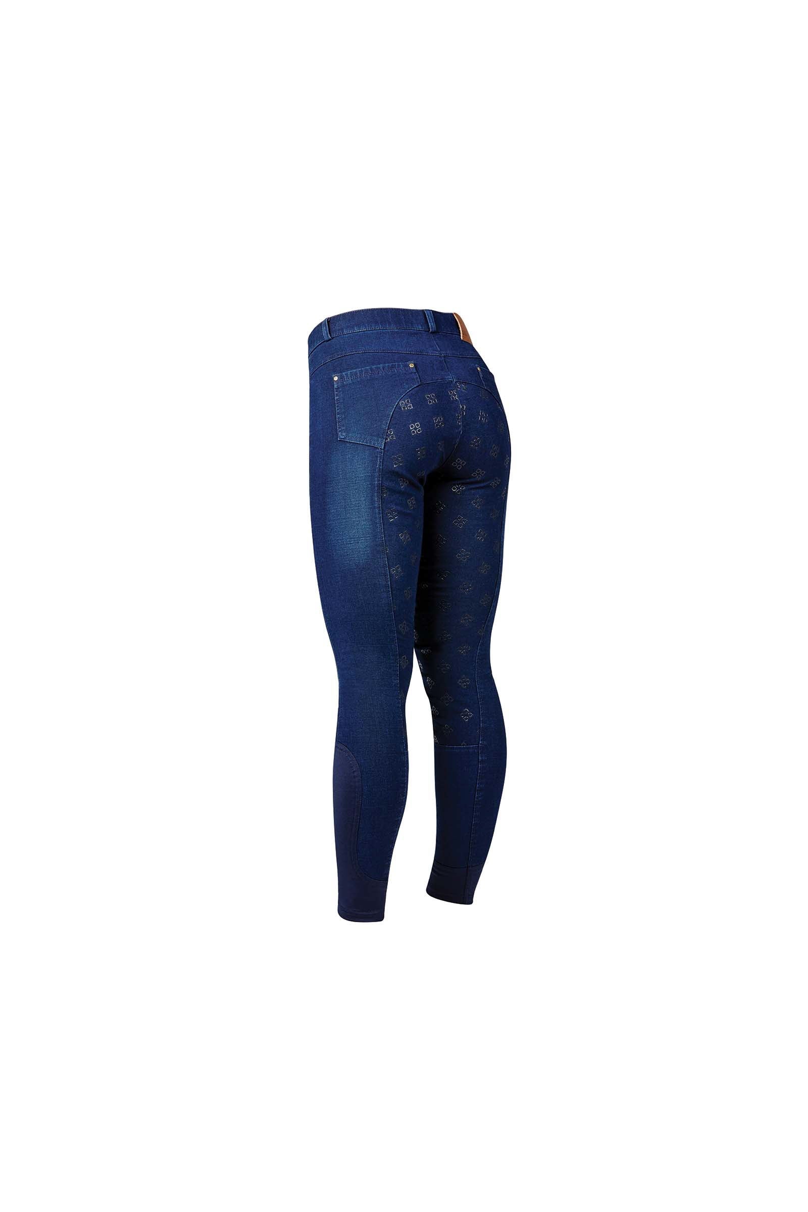 Dublin Shona Denim ridebukse, helforsterket med silikontrykk, dame Womens Breeches