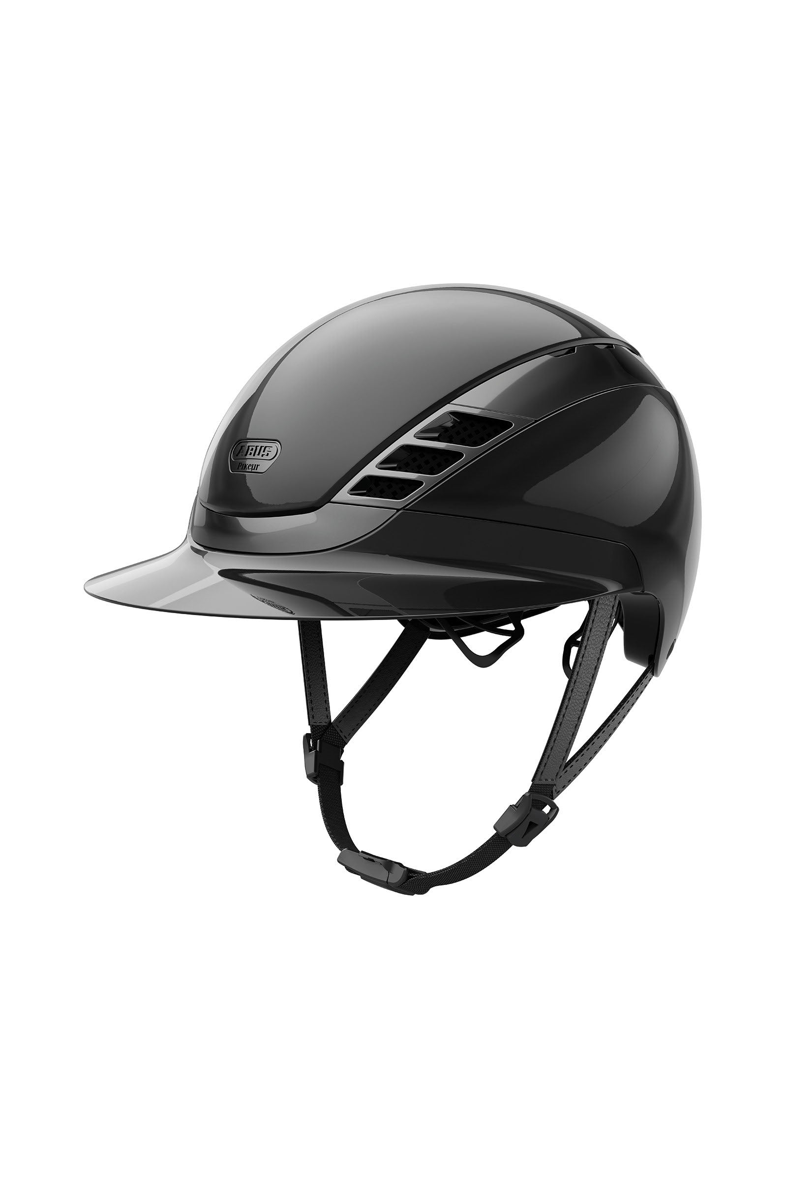 Abus Pikeur AirLuxe Chrome ridehjelm med lengre brem Ridehjelm & sikkerhetsvest
