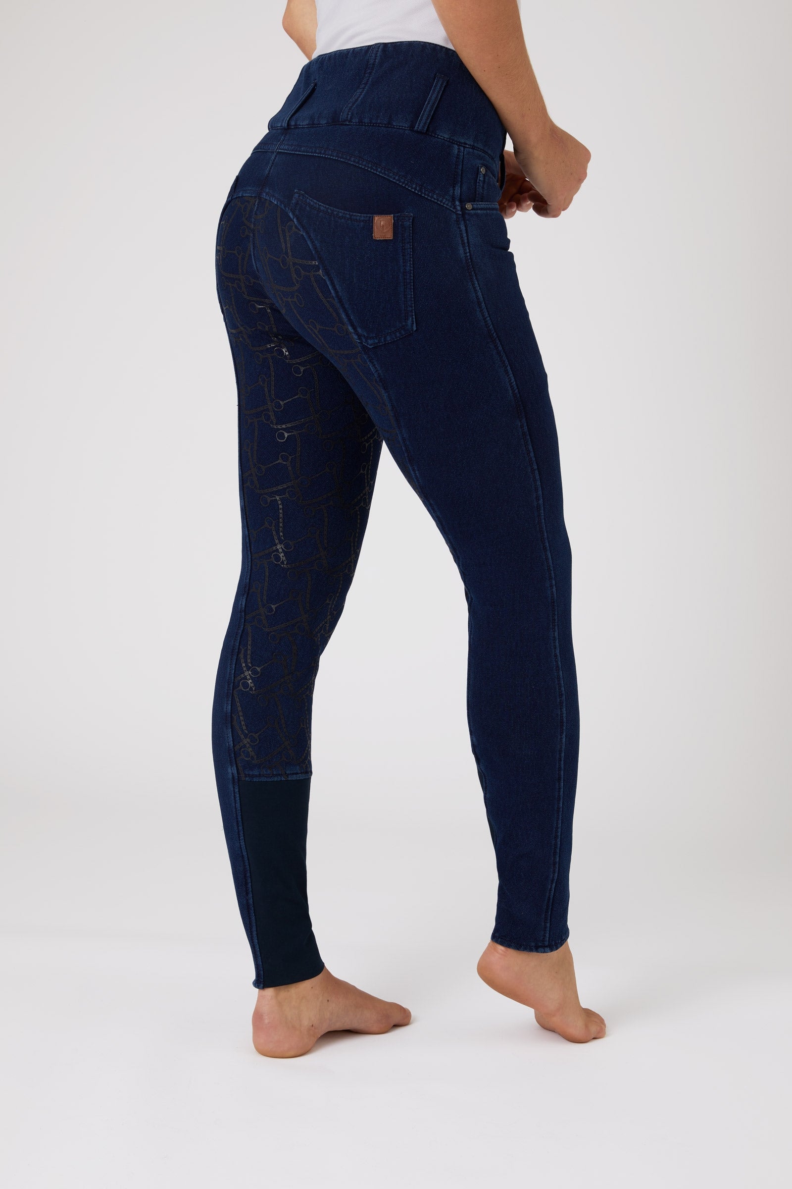 Horze Kacy helforsterket denim thermo ridebukse, dame Womens Breeches