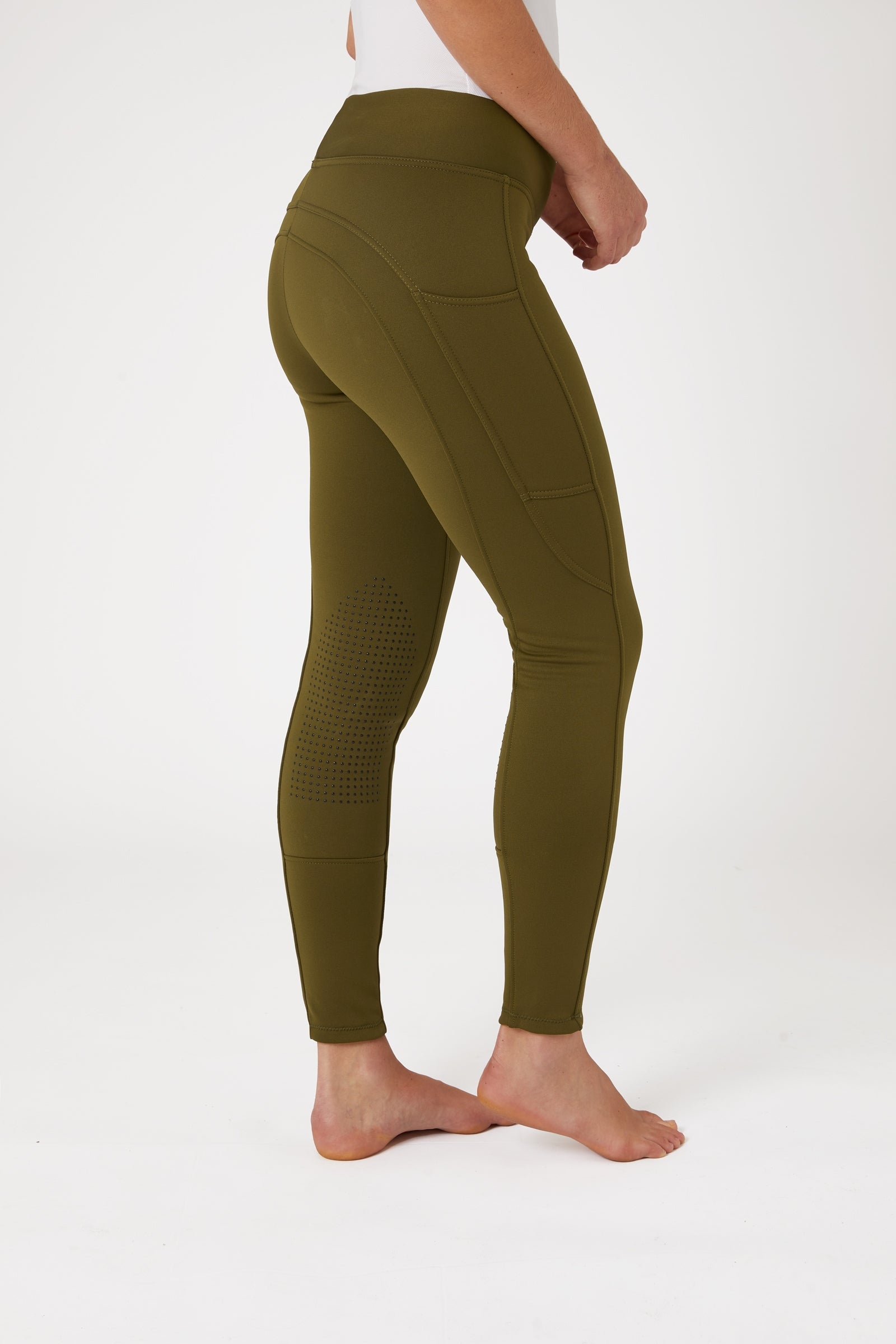 Horze Active helforsterkede ridetights til vinteren med knegrip og telefonlomme Womens Breeches