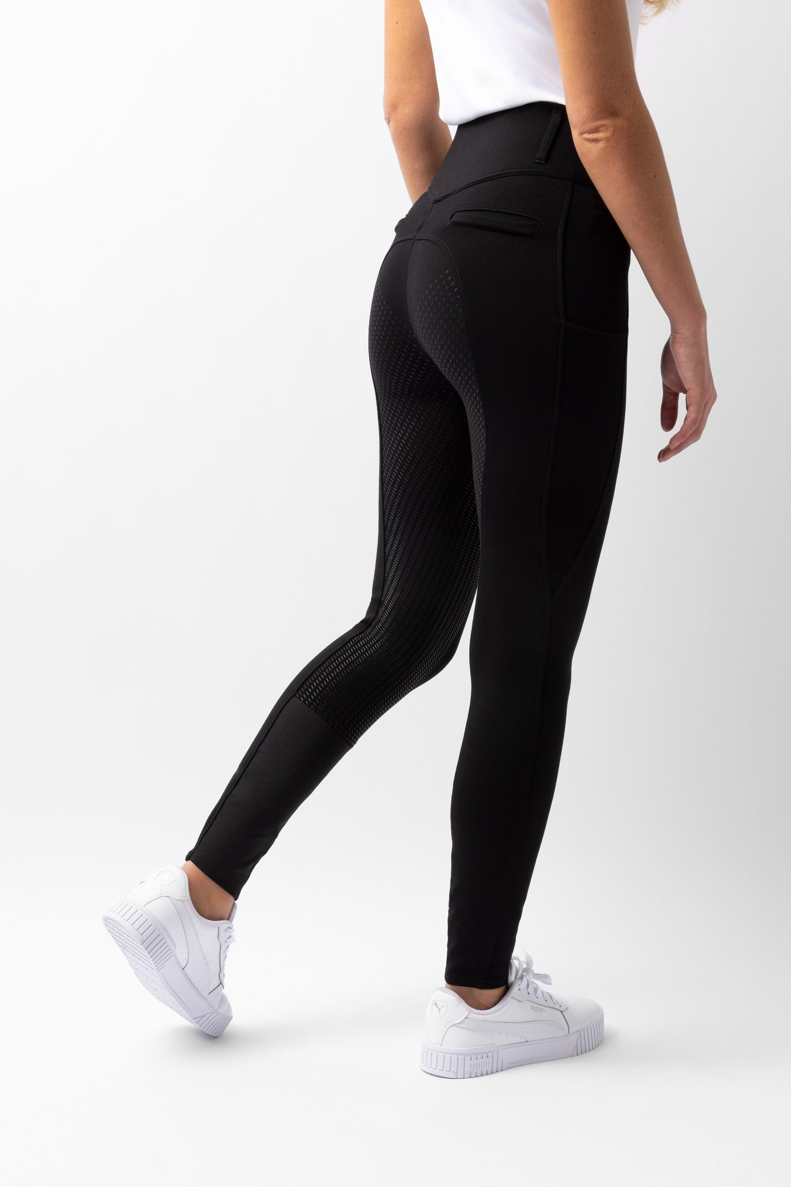 Horze Mira helforsterkede ridebukser med høyt liv og silikon, dame Womens Breeches
