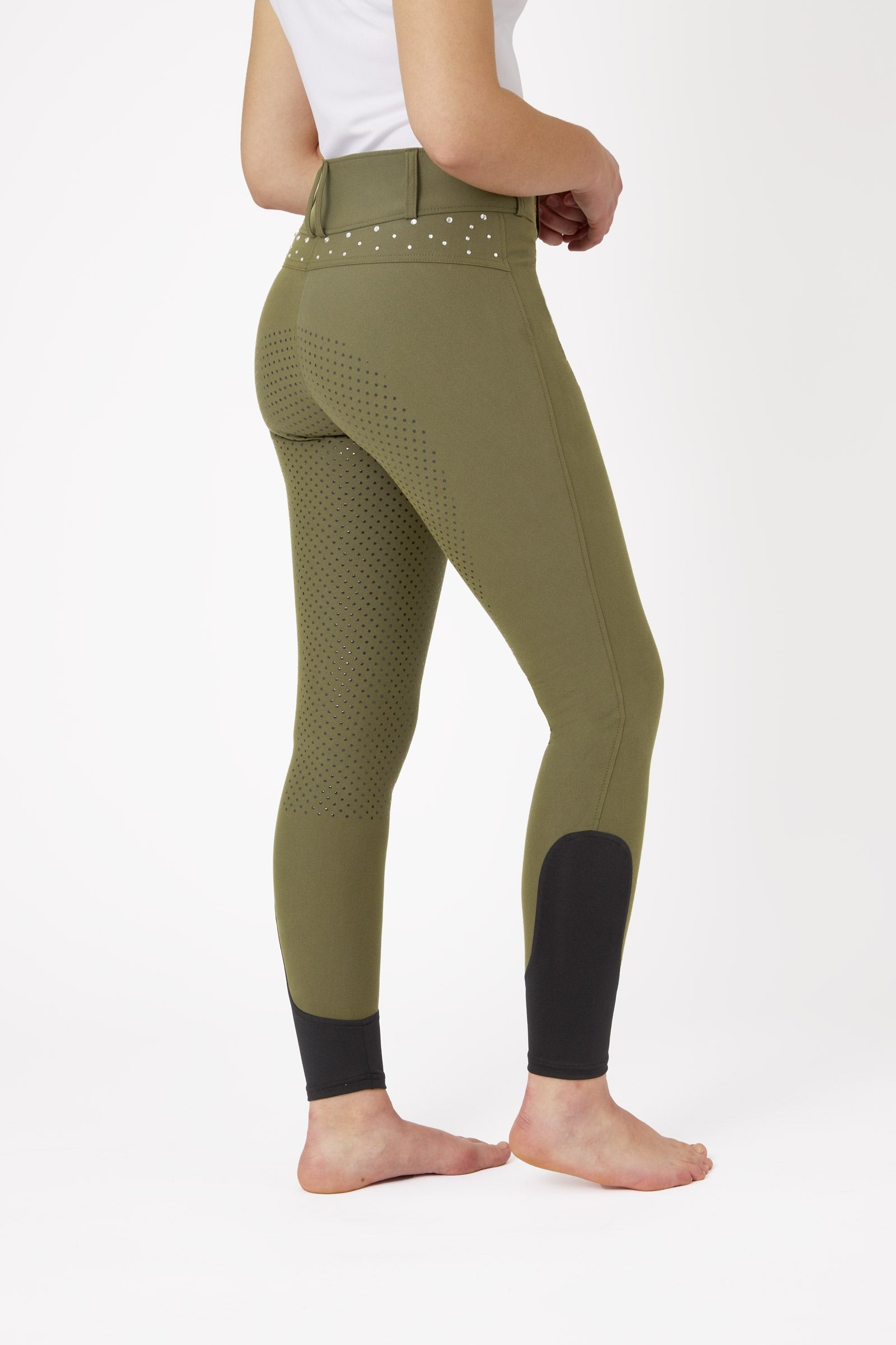 Horze ridebukser med full grip, høyt liv og krystaller til dame Womens Breeches