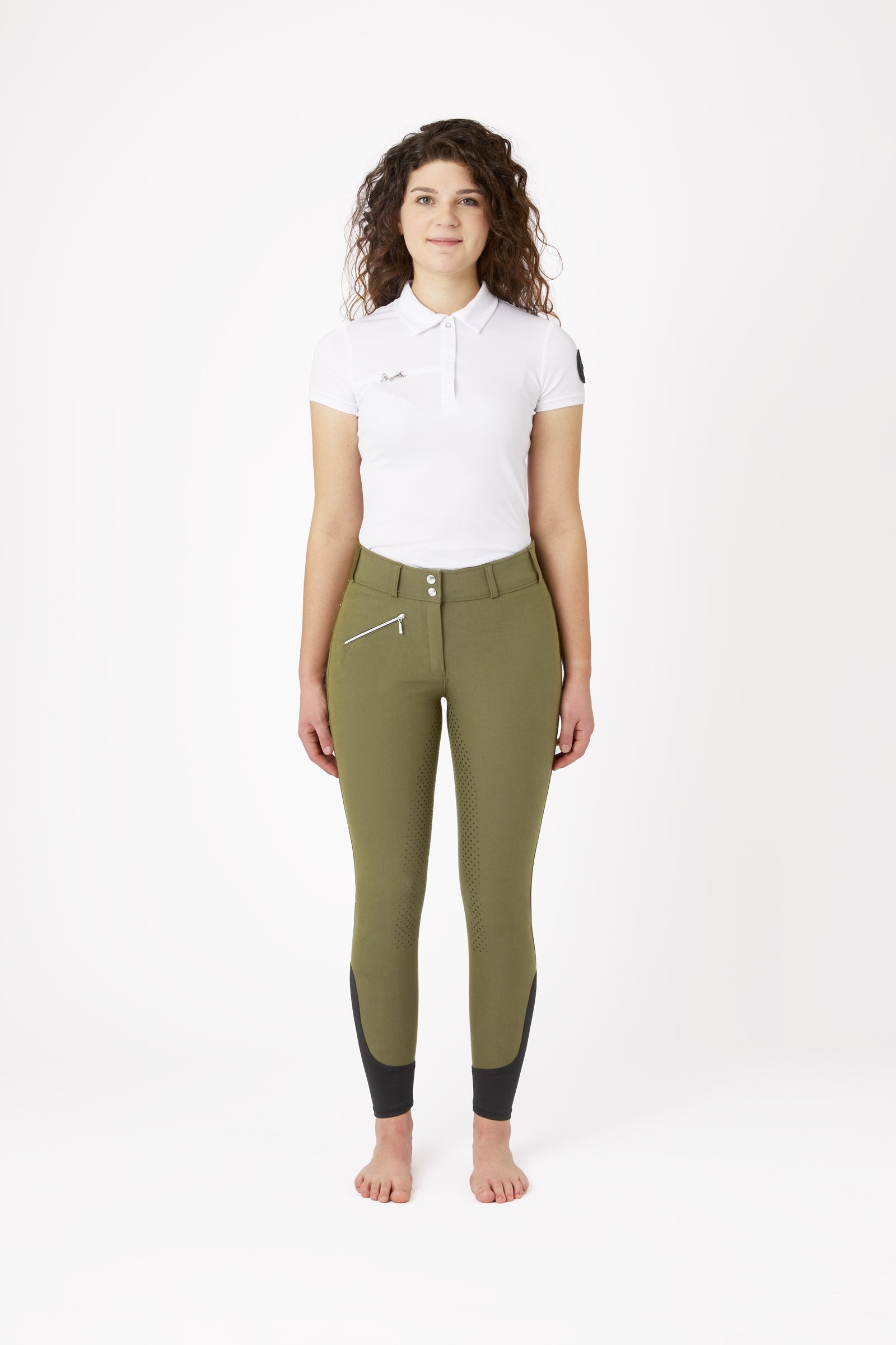 Horze Women's High Waist Full Grip Breeches with Crystals Womens Breeches