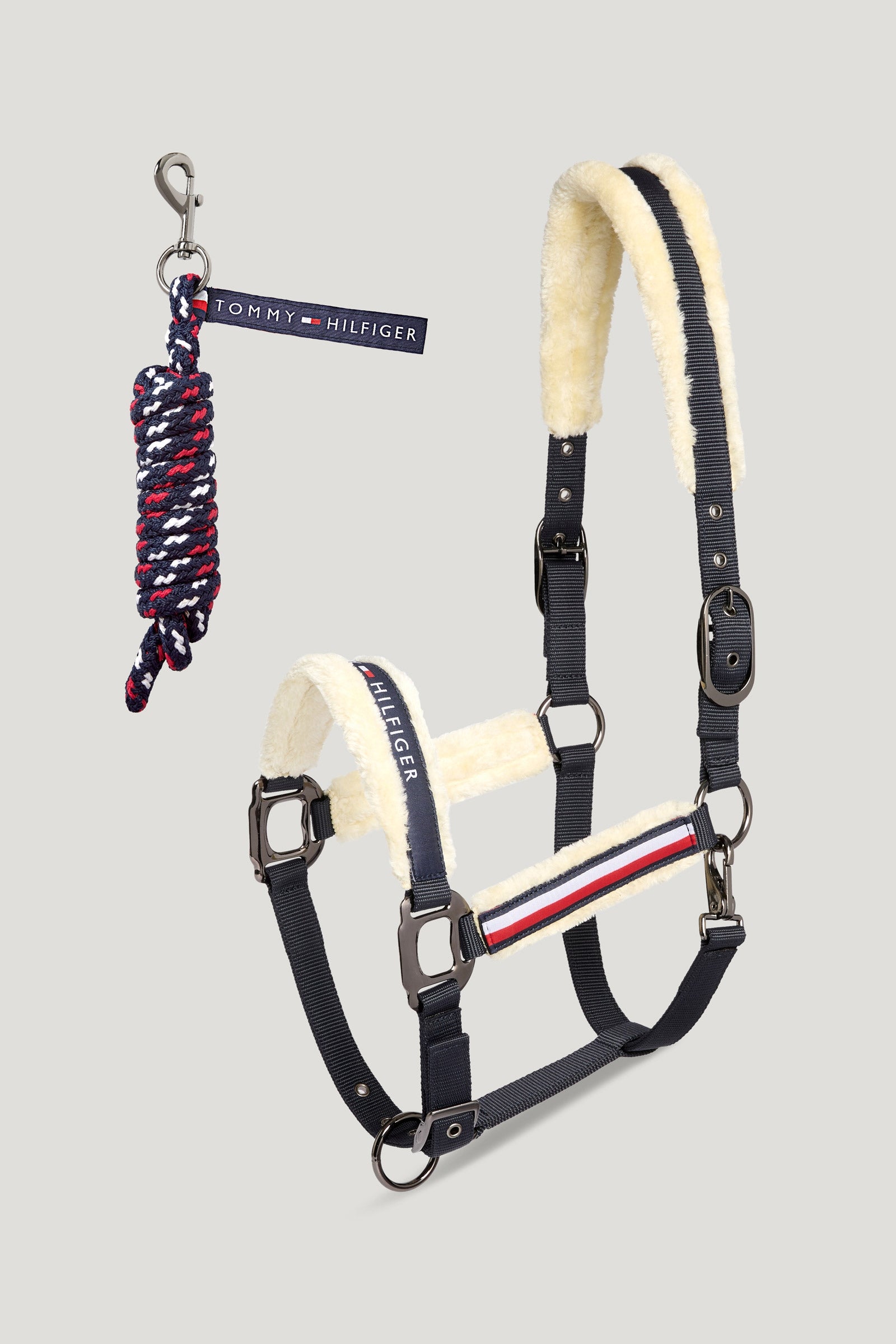 Tommy Hilfiger Equestrian Yale sett med grime i kunstpels og leietau Grimer og leietau