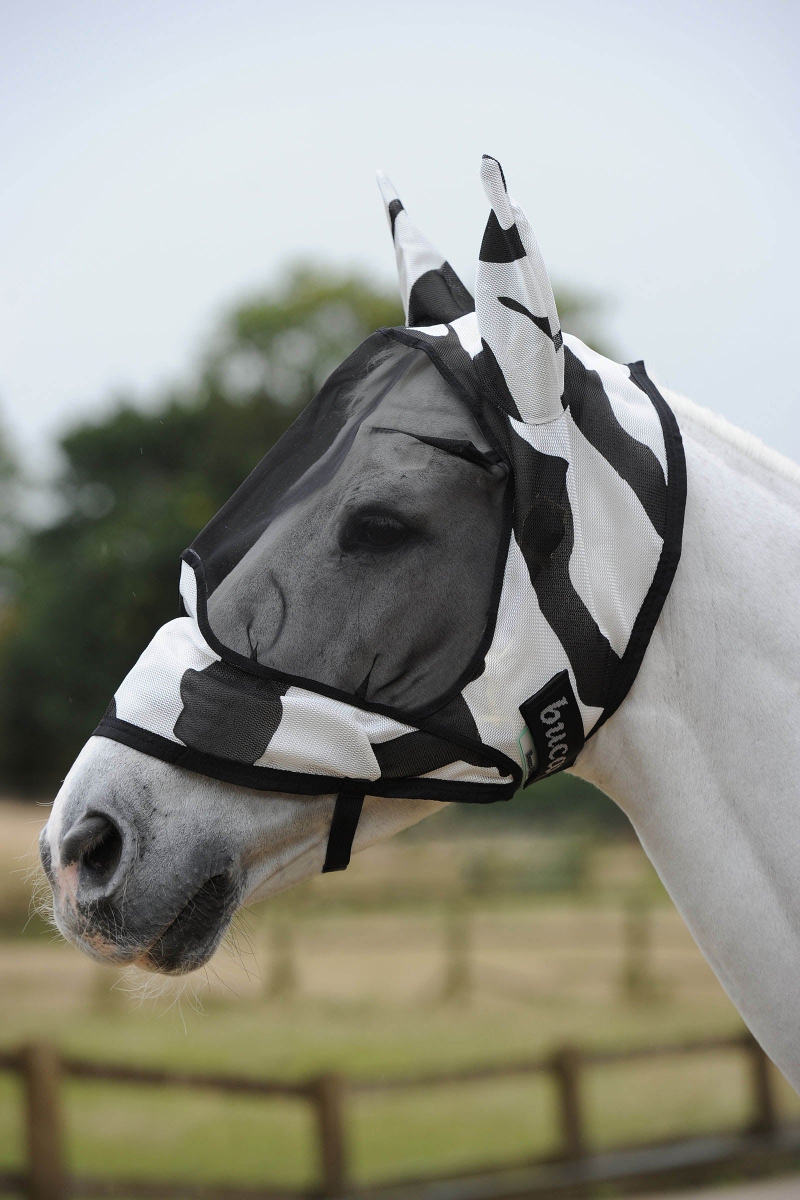 Bucas Buzz-Off Zebra Deluxe Fluemaske Fluebeskyttelse til hest