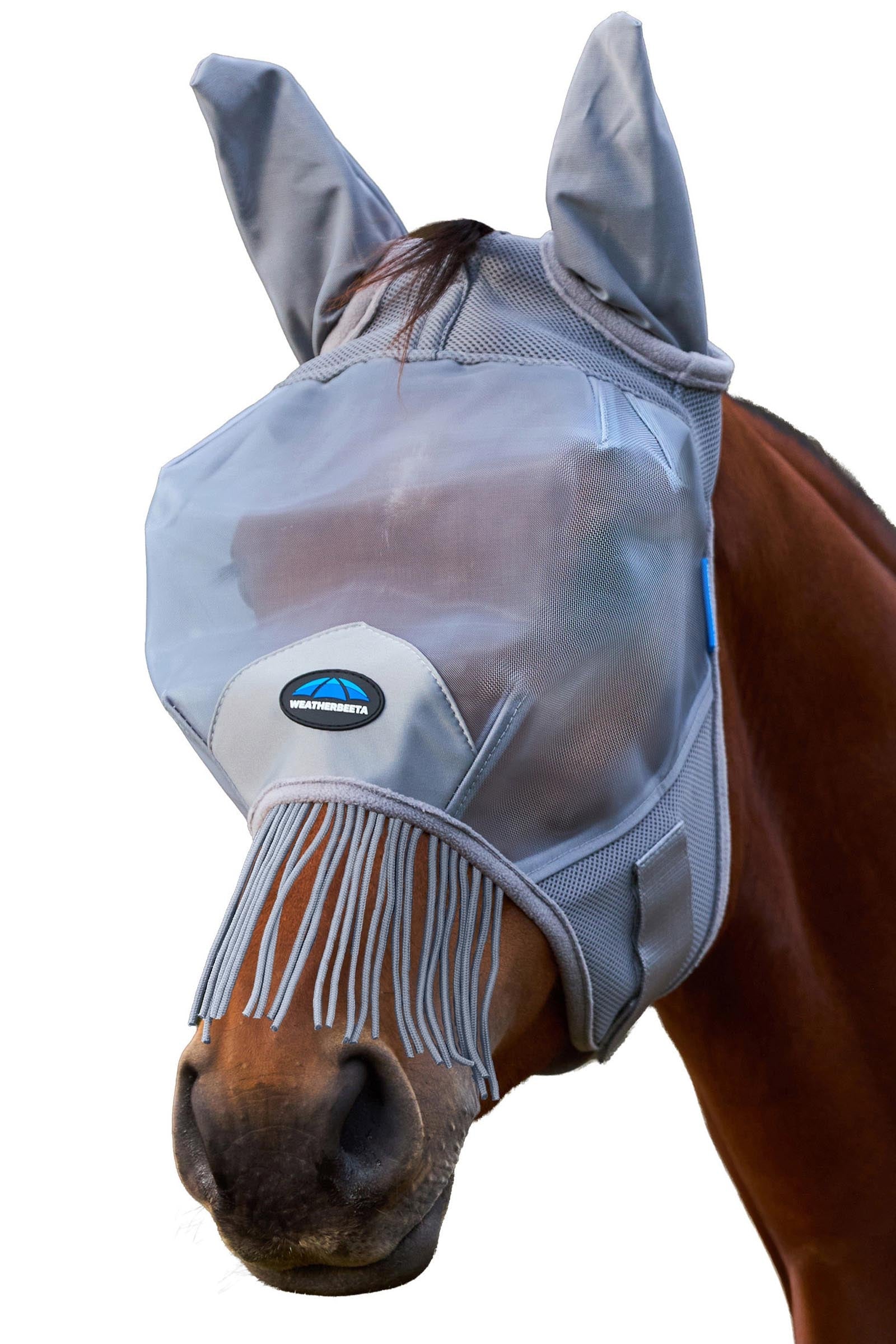Weatherbeeta Comfitec Fine Mesh Fluemaske med ører og frynser Fluebeskyttelse til hest
