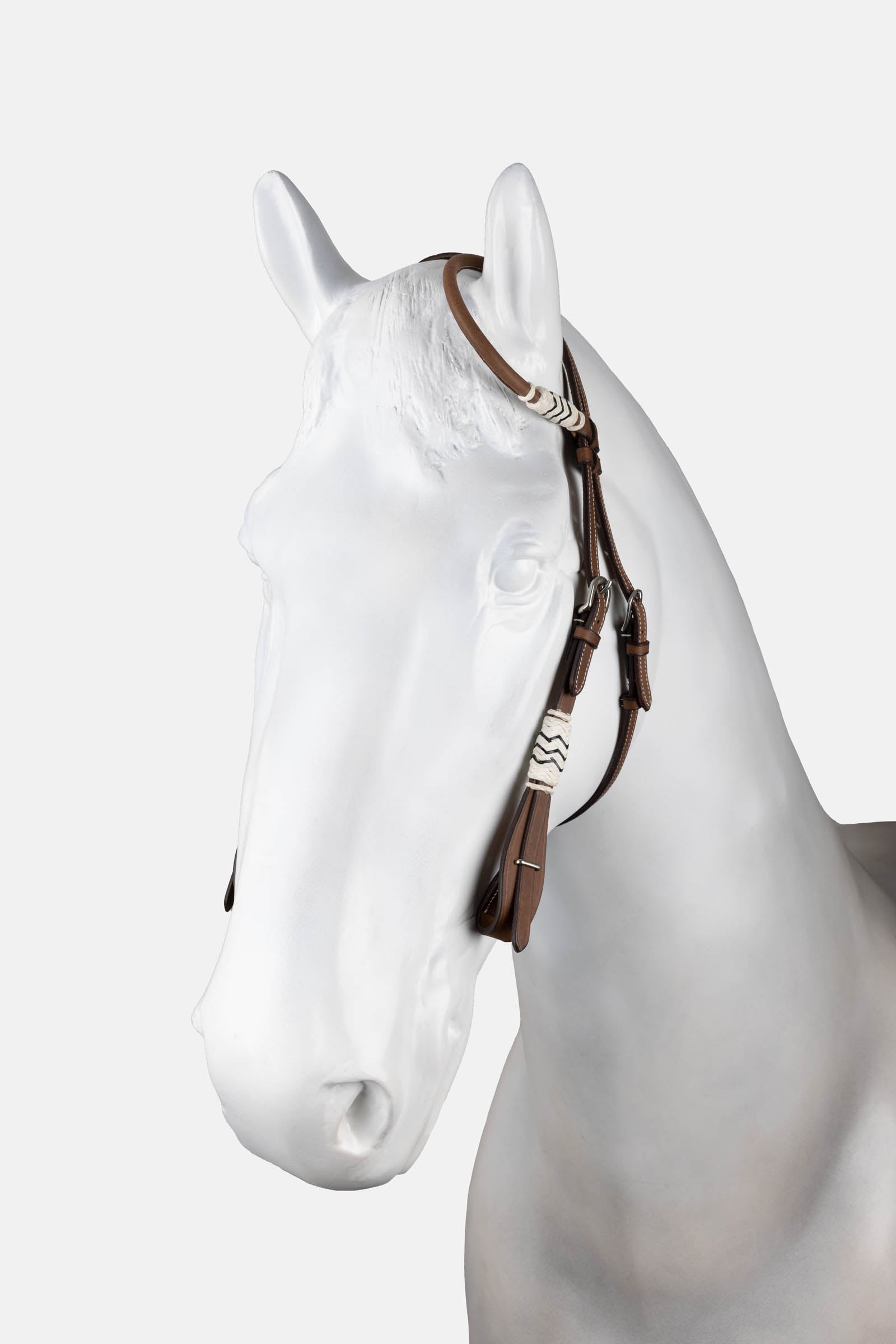 western hodelag med single ear og råhuddekor Brown C – horze