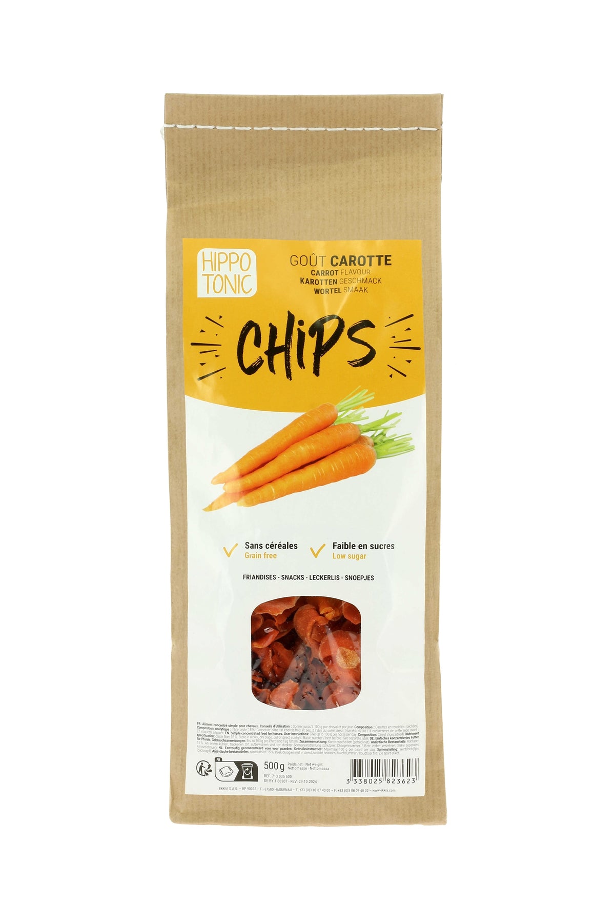 HIPPOTONIC gulrot chips til hester, 500 g Horse Feed & Nutrition