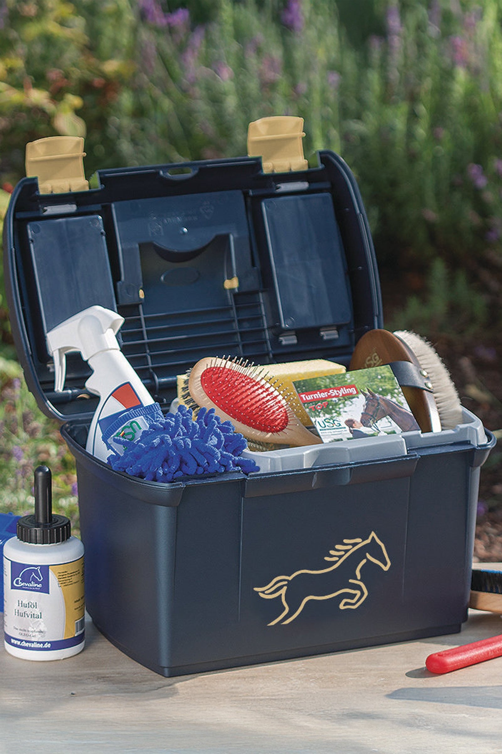 USG Grooming Box With Brush Holder Horse Grooming Tools