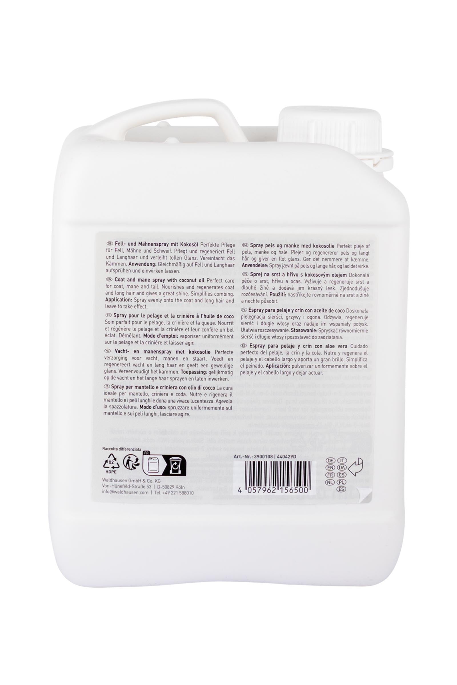 Waldhausen Coat And Mane Spray With Coconut Oil, 2500 Ml Horse Health Care