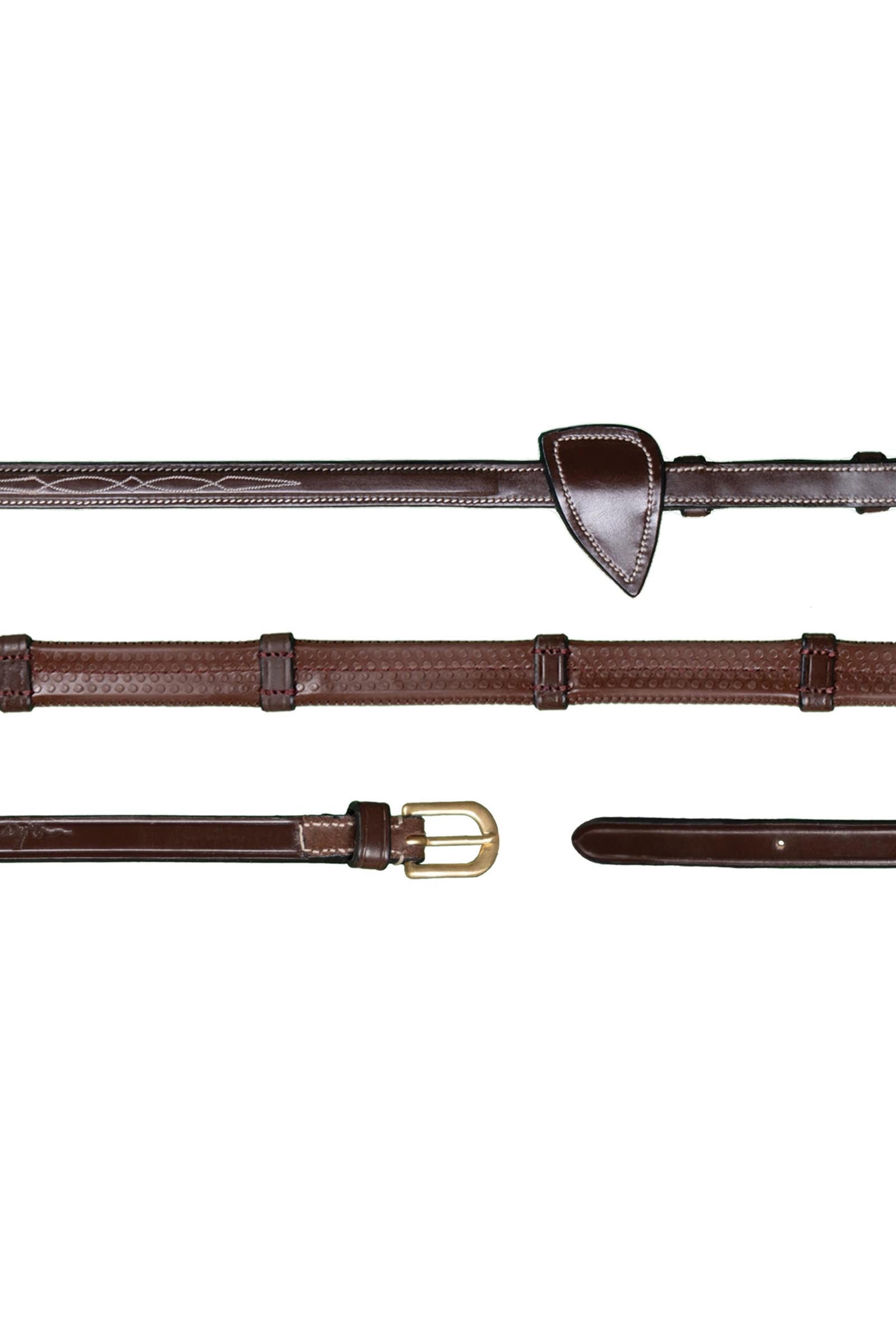 Dy'on D-Collection gummitøyler 13 mm med 7 lærstoppere Hodelag & Tøyler