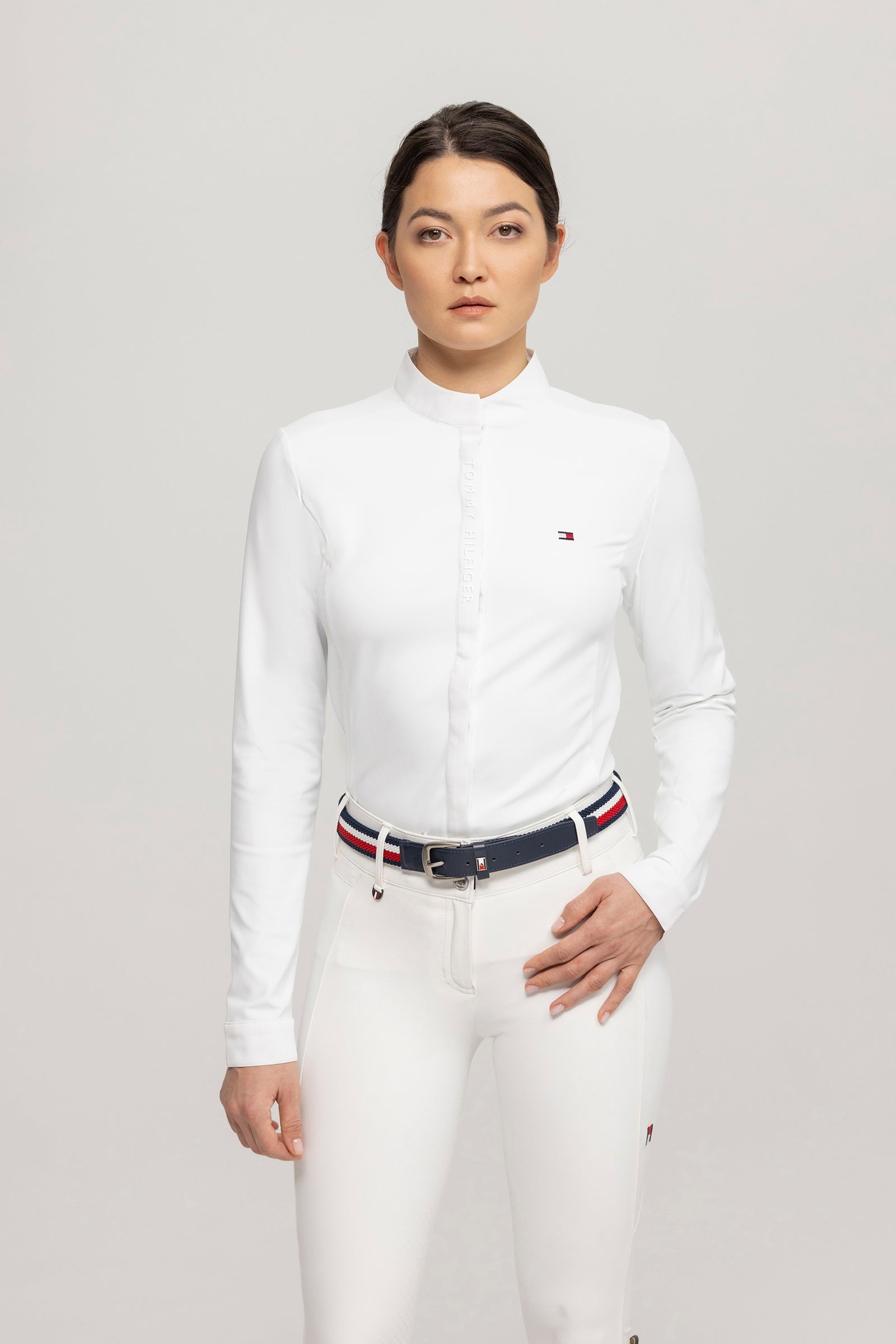 Tommy Hilfiger Equestrian Charlotte dames stevneskjorte med knapper Rideklær til dame