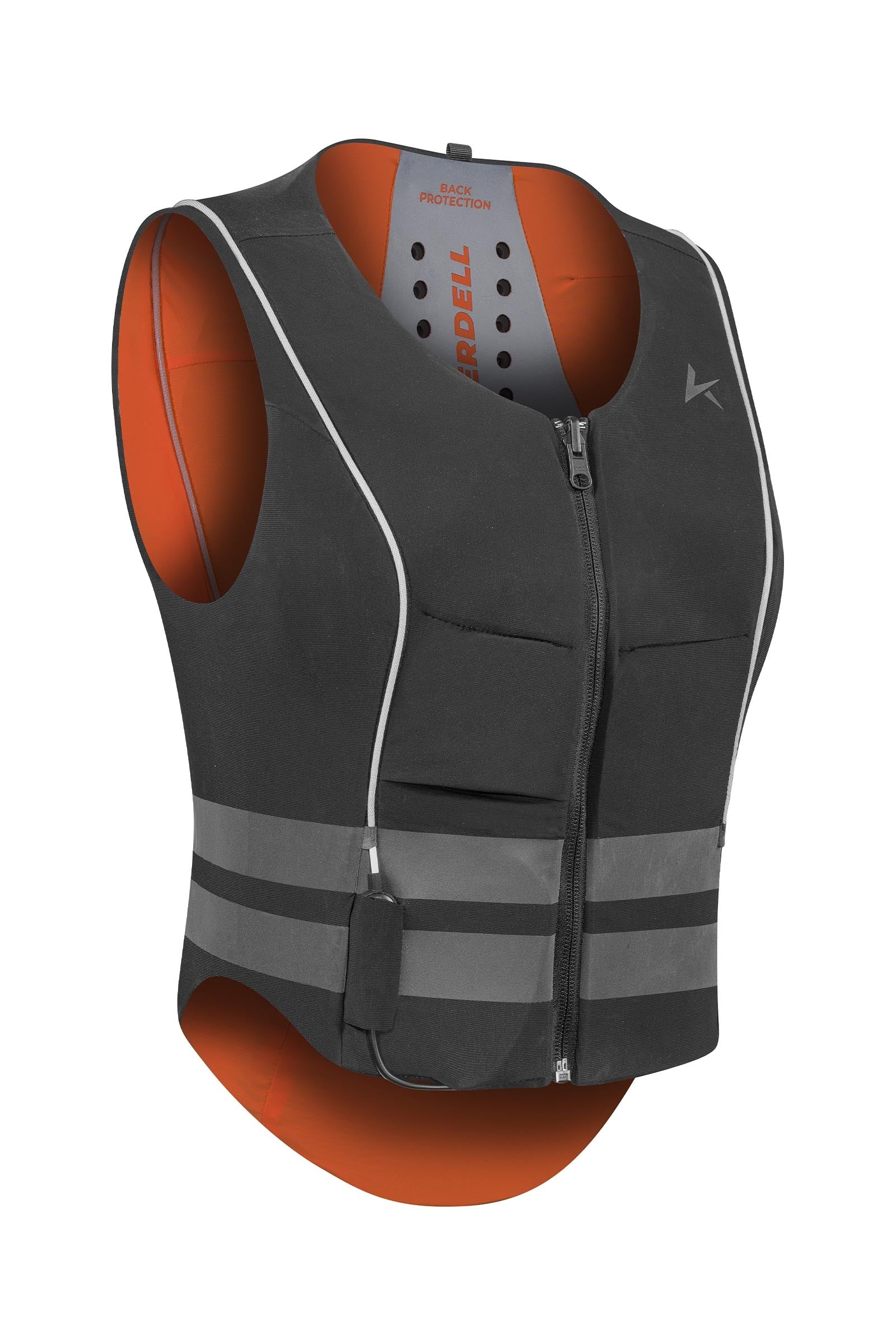 Komperdell FlexFit vendbar, høytsynlig ballistisk vest med ryggbeskytter Ridehjelm & sikkerhetsvest