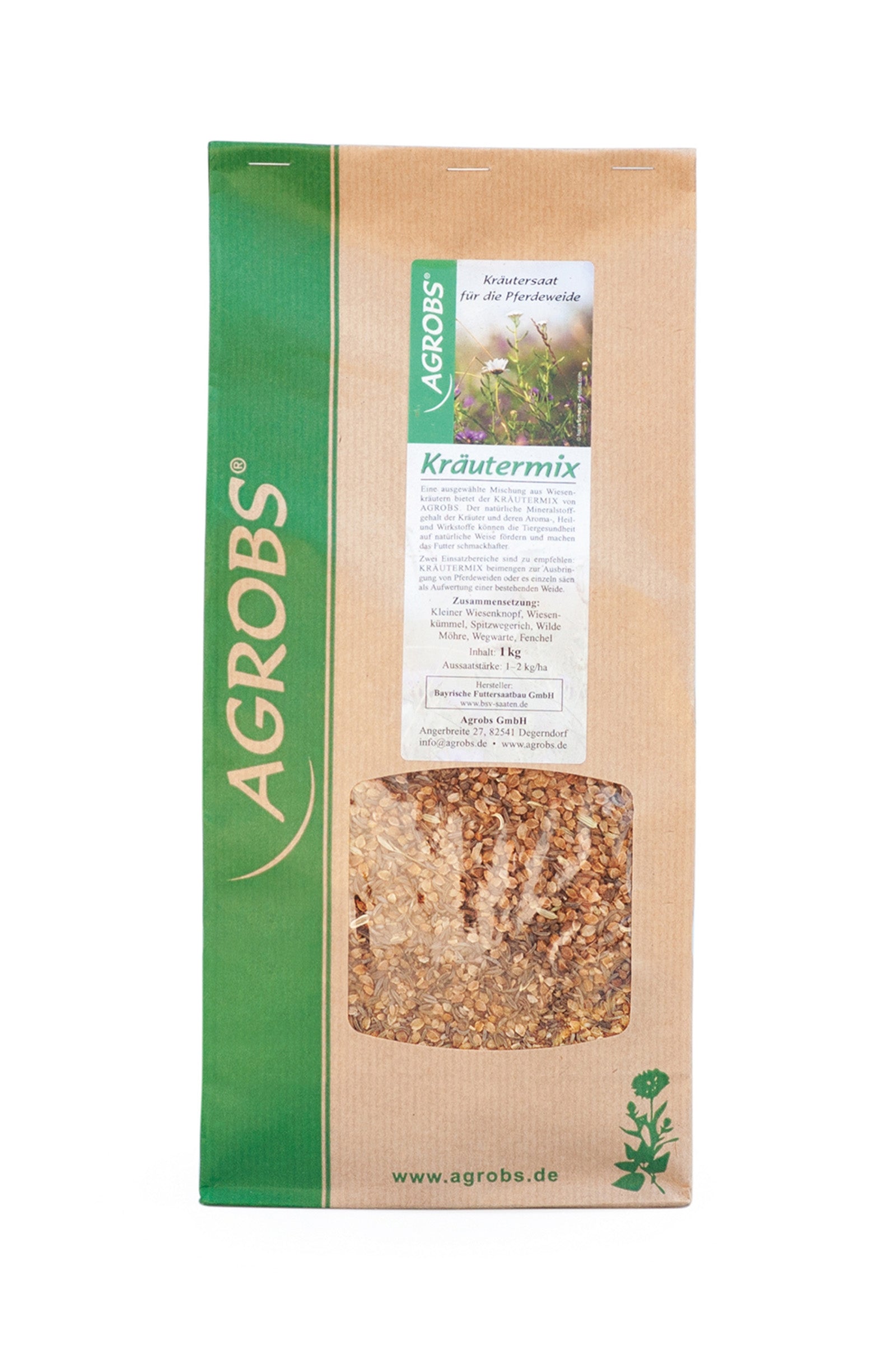Agrobs Kräutermix urtefrø for jorder, 1 kilo Horse Feed & Nutrition