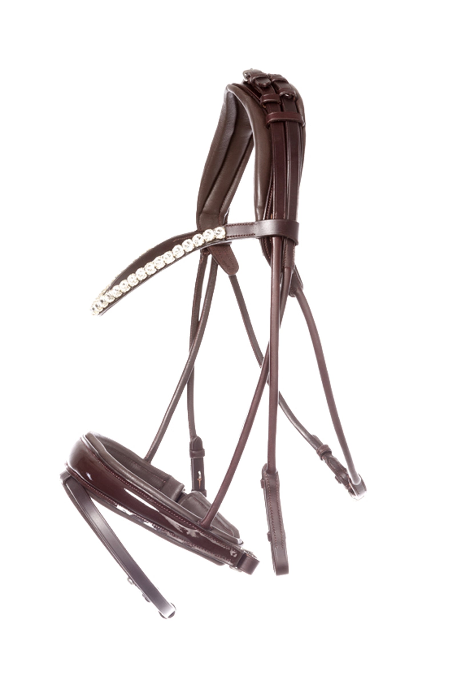 Kavalkade Florina Patent Leather Bridle With Crank Noseband Hodelag & Tøyler