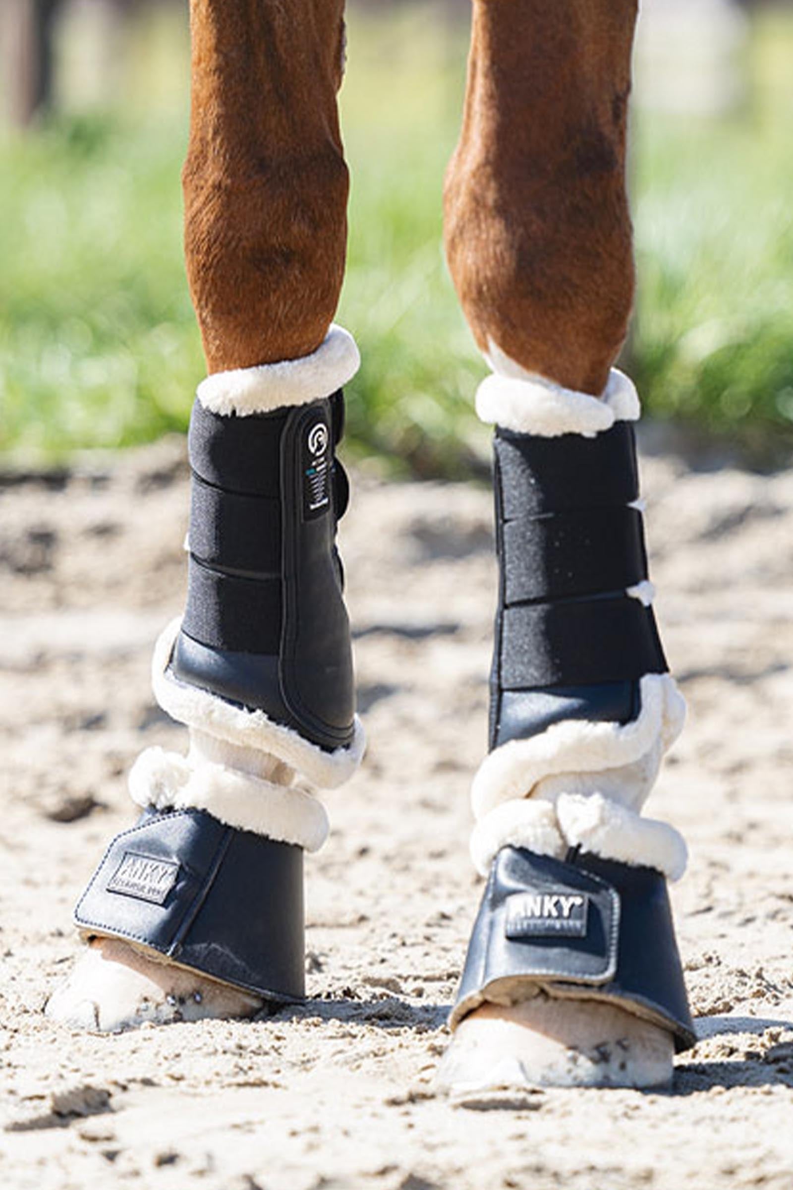 Anky ANKY Bell Boots With Neoprene Lining & Faux Fur Leg Protection & Hoof Protection for Horses