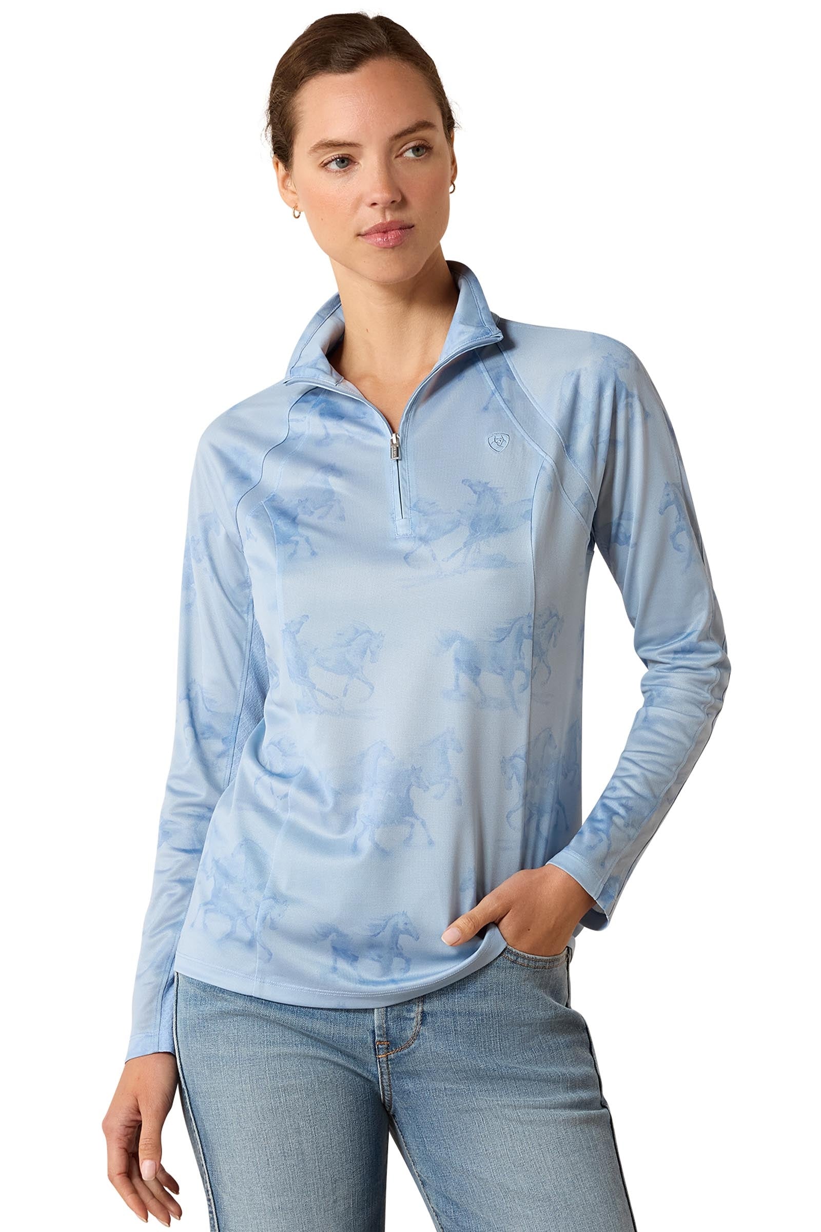 Ariat Women's Sunstopper 3.0 1/4 Zip Baselayer Rideklær til dame