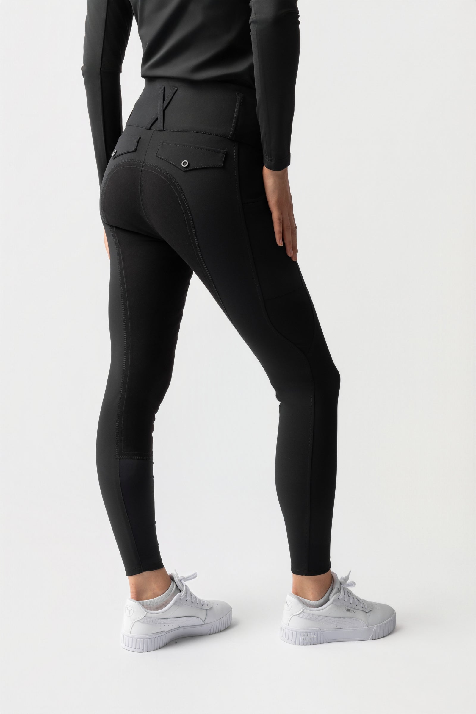 Horze Leonie helforsterkede ridebukser for kvinner i vegansk semsket materiale Womens Breeches