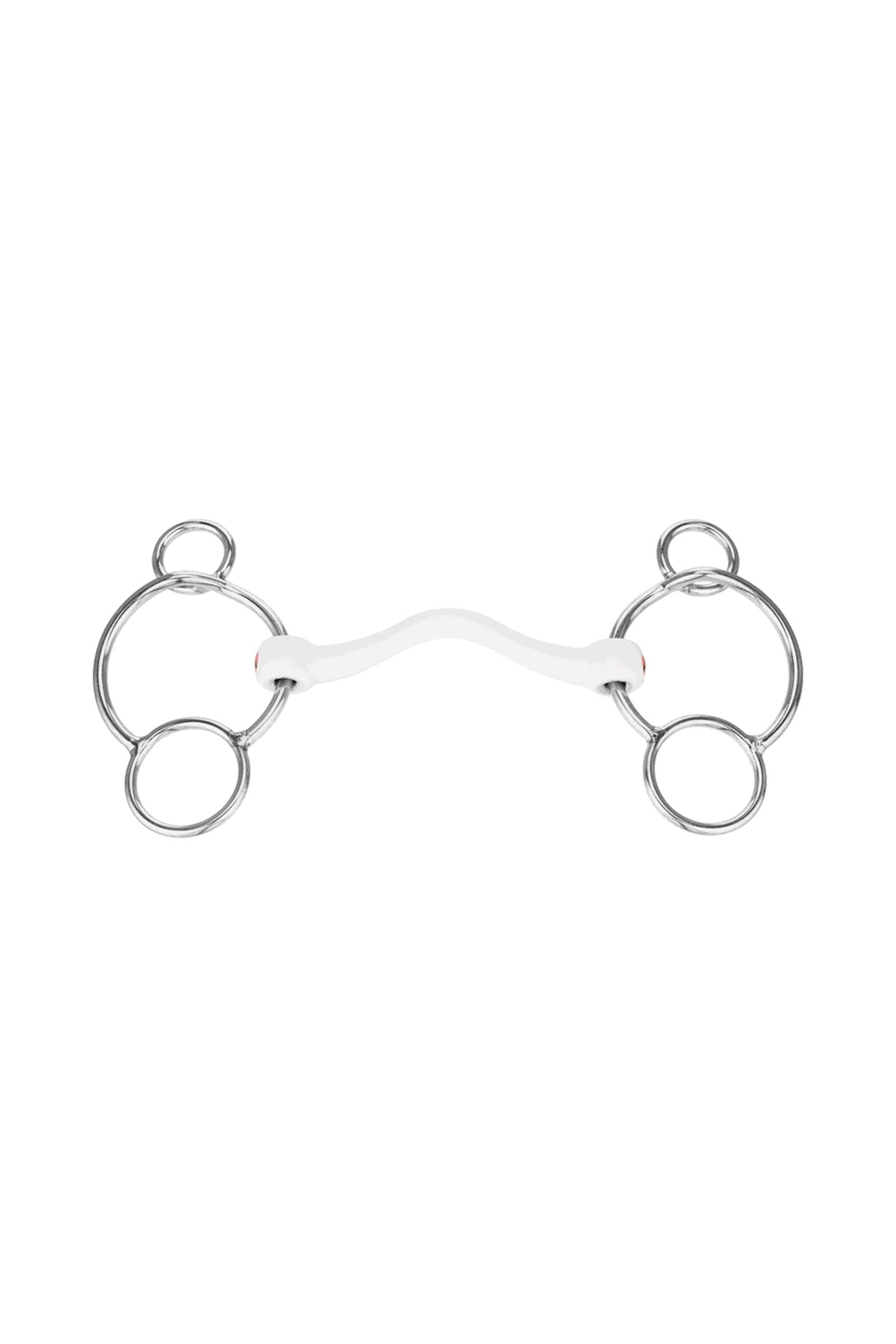 Sprenger Nathe CM 3-rings bitt, myk rett stang med tungefrihet, 15 mm, termoplast Bitt