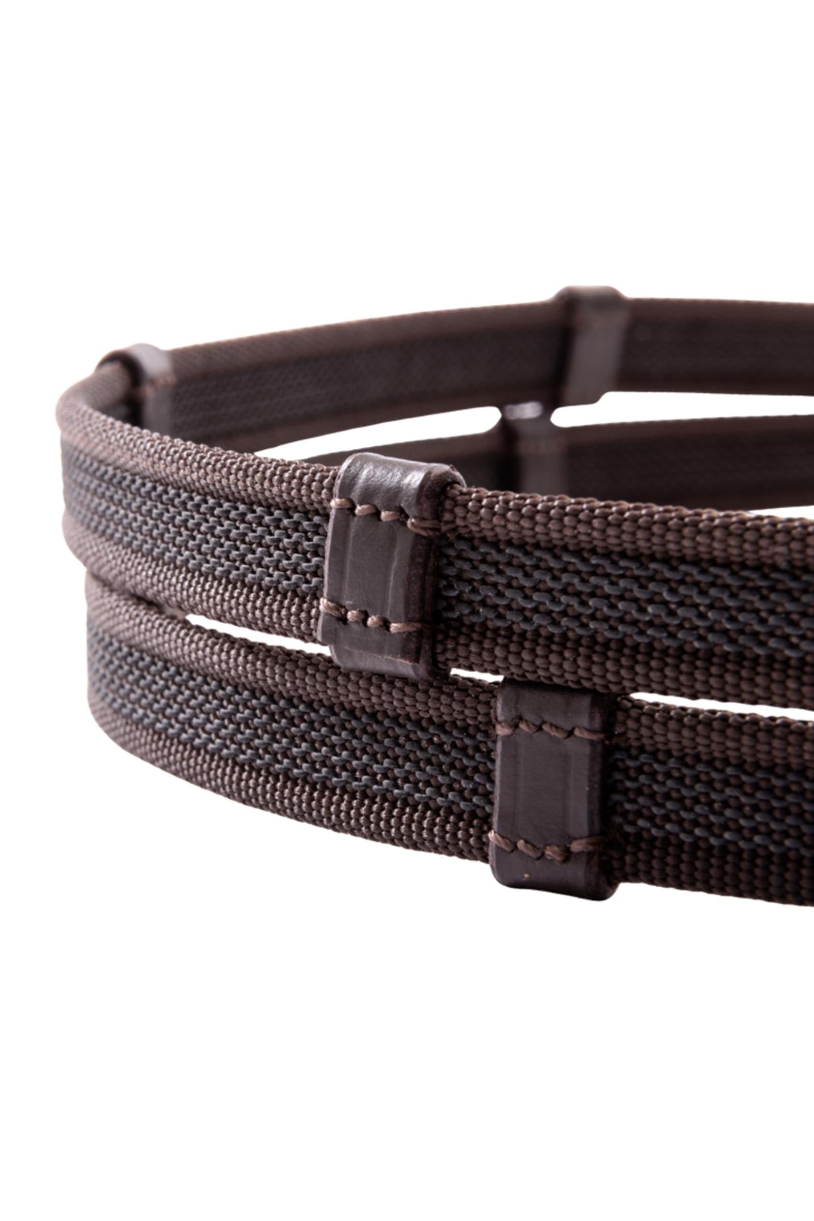 Kavalkade Rubberised Reins Icelandic With Carabiner and 5 Stops, 16 mm Bridles & Reins