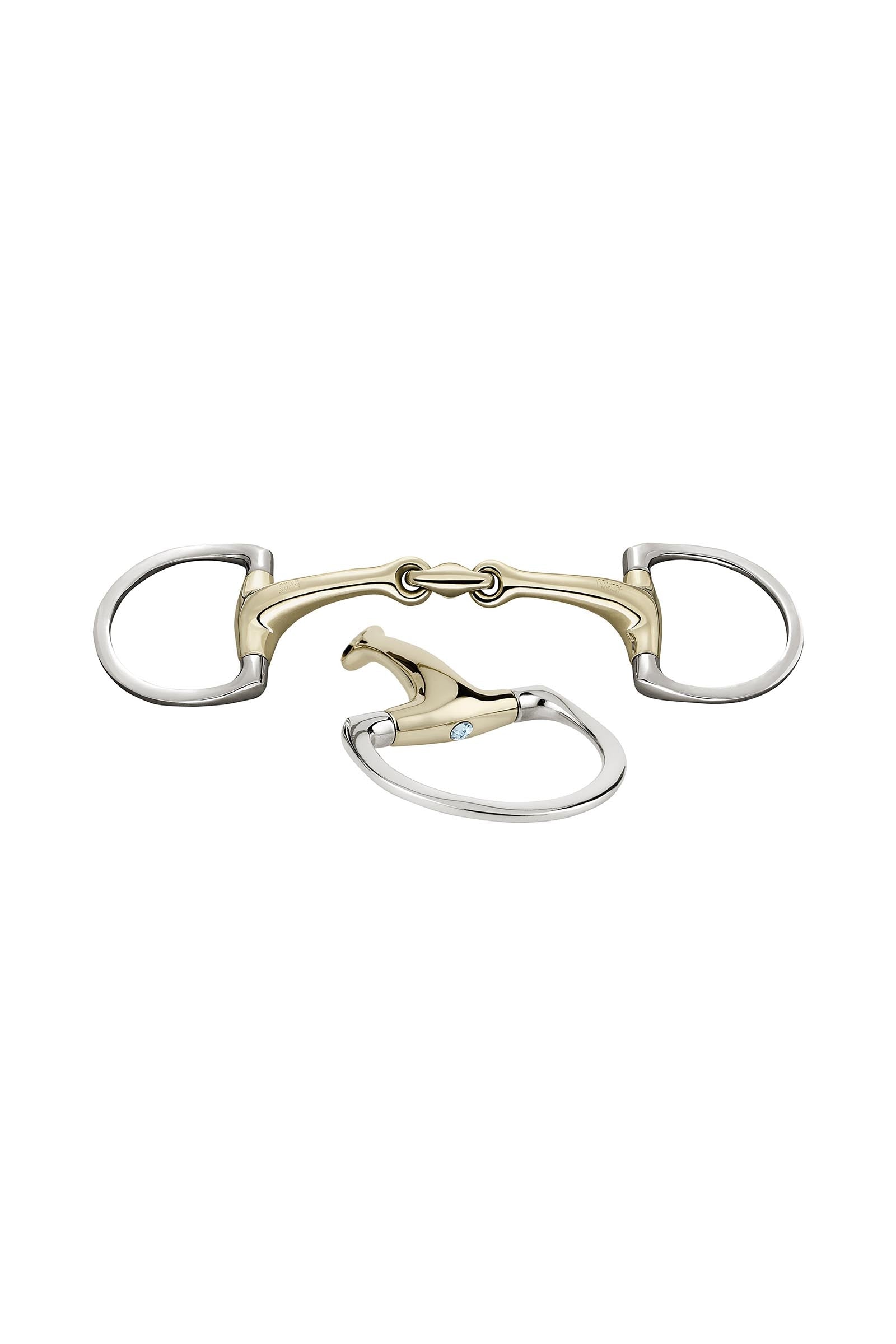 Sprenger Dynamic RS olivenhodebitt D ringer, dobbelt leddet, 16 mm, Sensogan, med krystaller Bitt